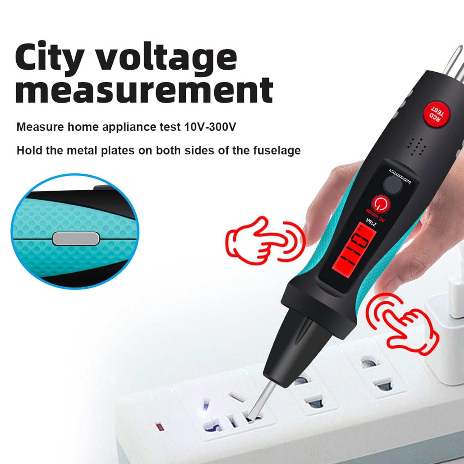Socket Circuit Test Pen - NCV Intelligent Sensing Circuit Tester with Flashlight & LCD Display, Circuit Analyzer, Neutral Live Wire Power off Tester image number 5