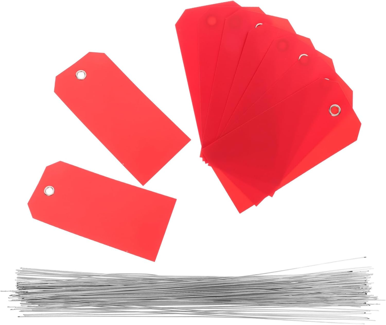 GARIOUANS 100Pcs Writable Blank PVC Shipping Tags with Metal Wire Ties Plastic Luggage Identification Labels for Travel Suitcases Backpacks Inventory and Cable Tagging Reusable and Easy To image number 5