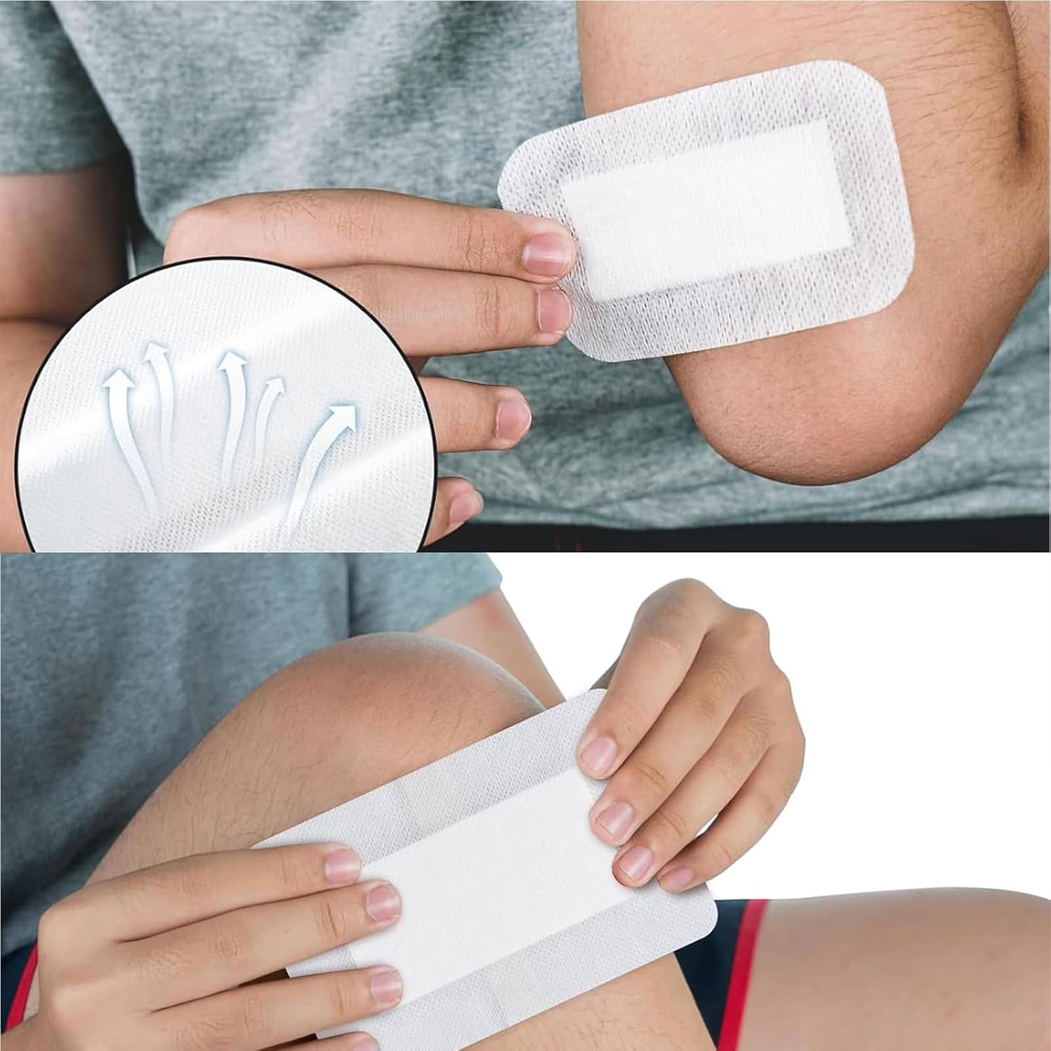 30 PCS Adhesive Wound Dressing, Non-Woven Cotton Breathable Plasters for Skin, with 6X7Cm, 10X10Cm, 10X15Cm Sizes, Ideal for Minor Cuts and Post-Surgery Care image number 1