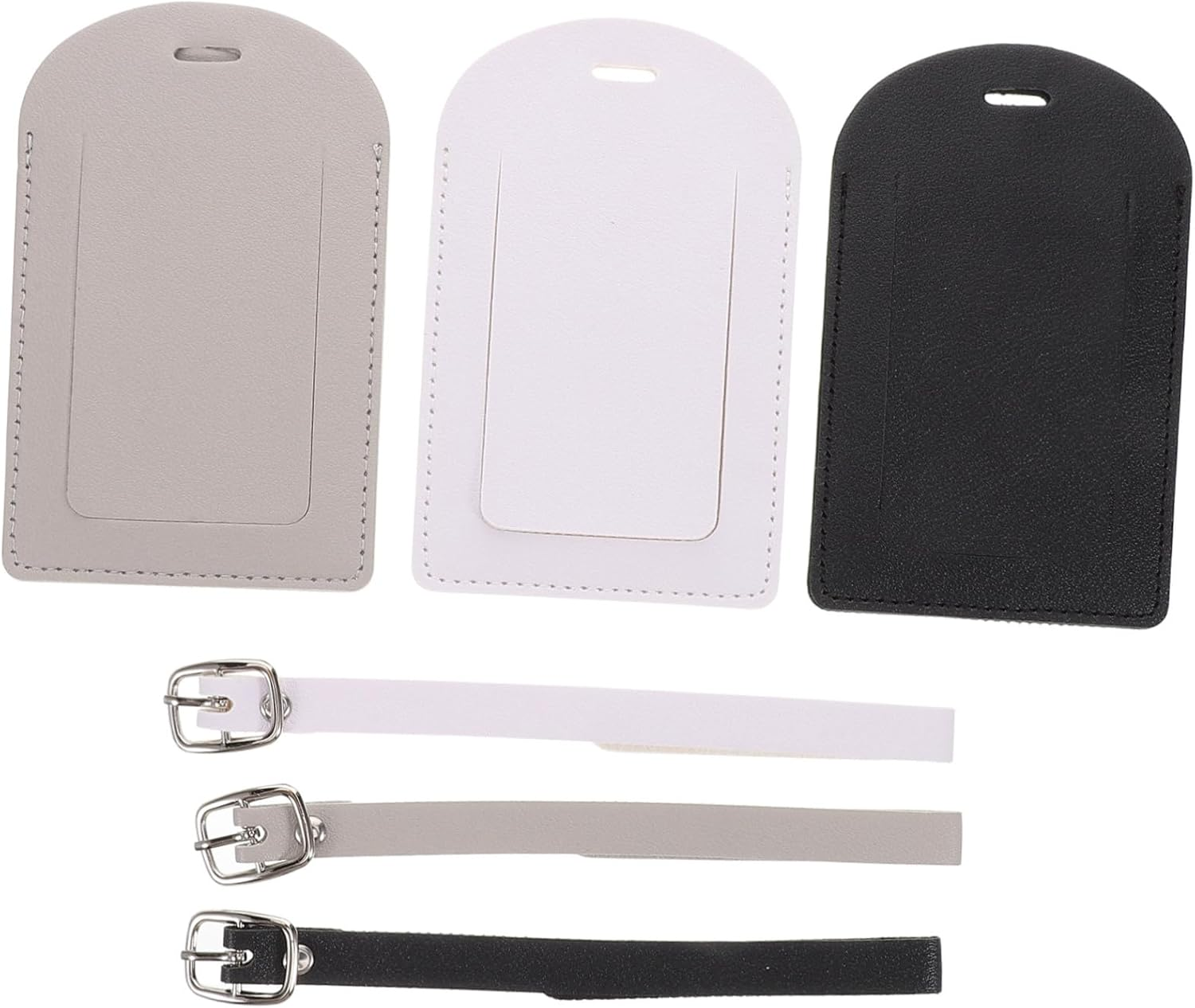 VANZACK 3Pcs Replacement Luggage Tags Pu Leather Privacy Protected Travel Suitcase Baggage Id Labels Classic Airplane Boarding Pass Design image number 1