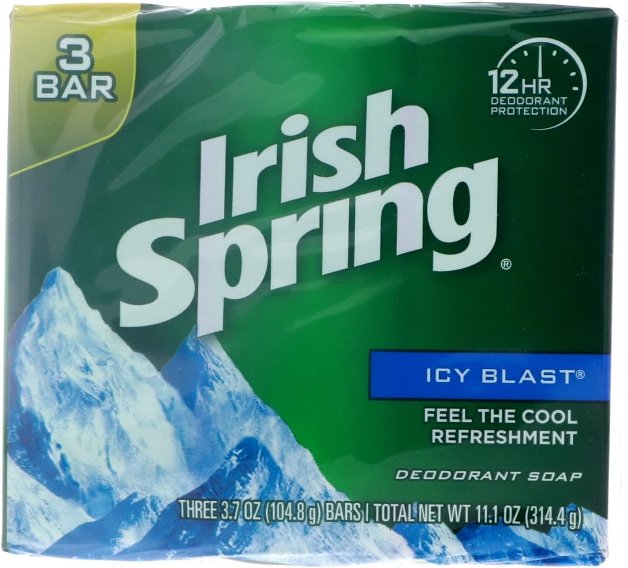 Irish Spring Deodorant Bar Soap, Icy Blast, 3. 2220Ml Bars, 3 Ea (Pack of 2) image number 1