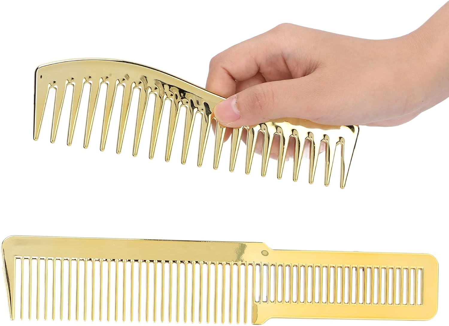 Sonew Hair Styling Combs Set, Barber Shop Hairdresser Set, Wide Tooth Hair Cutting Comb for All Hair Types (Gold) image number 4