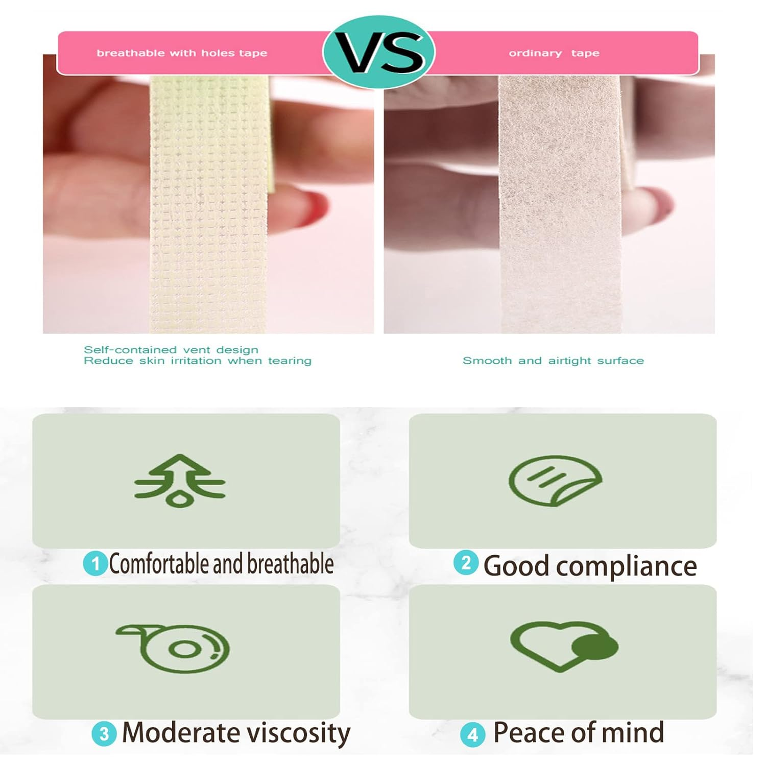 16 Rolls Eyelash Extension Tape,Hoinco Eyelash Tape Adhesive Fabric with Heart-Shaped Tape Dispenser Cutter image number 5