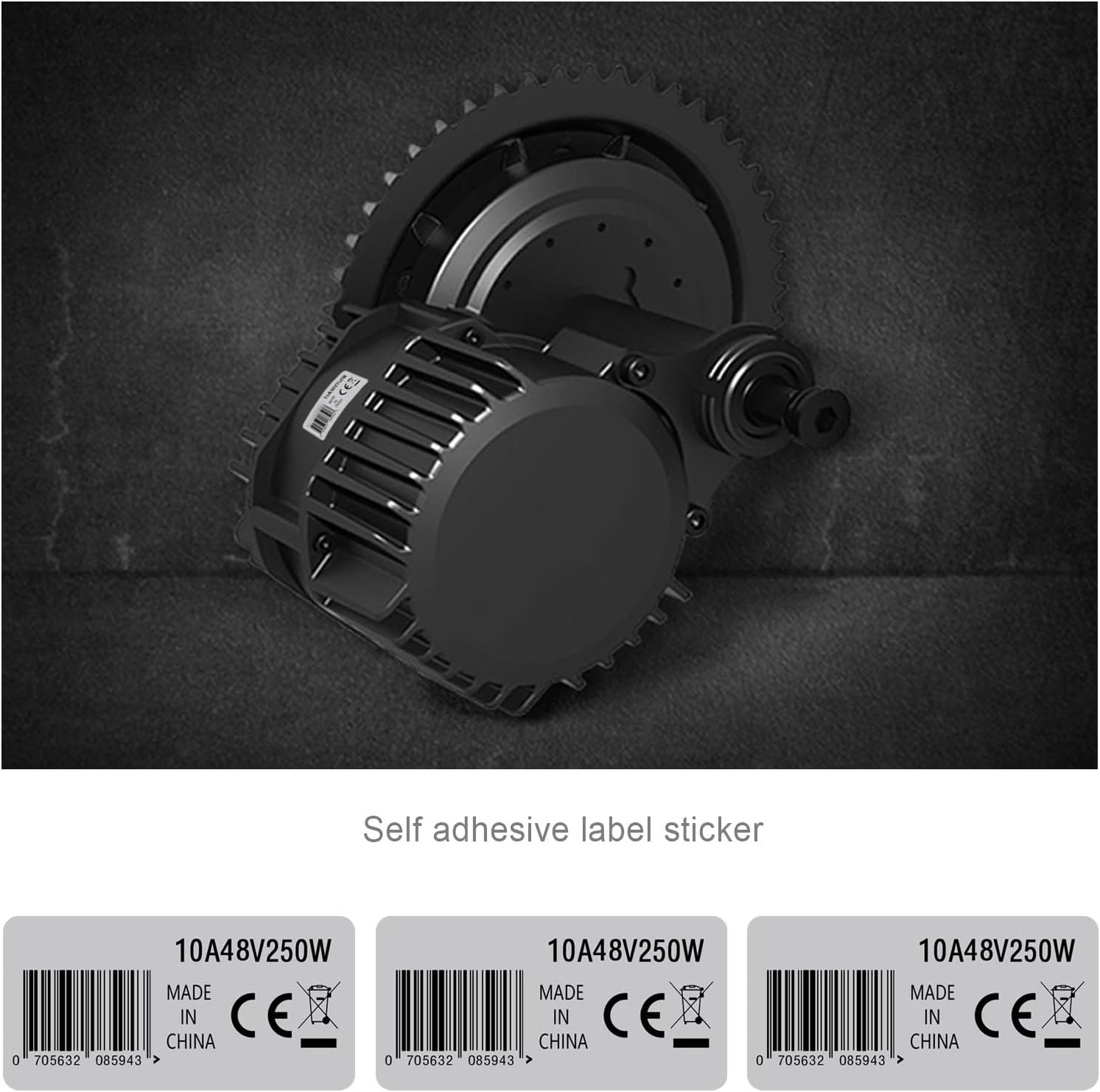 Emsea 10Pcs Mid Drive Motor Sticker 10A 48V 250W Motor Waterproof Sticker Decal 4.2X2.1Cm Motor CE Label Tags Compatible with BAFANG BBS02B BBS01