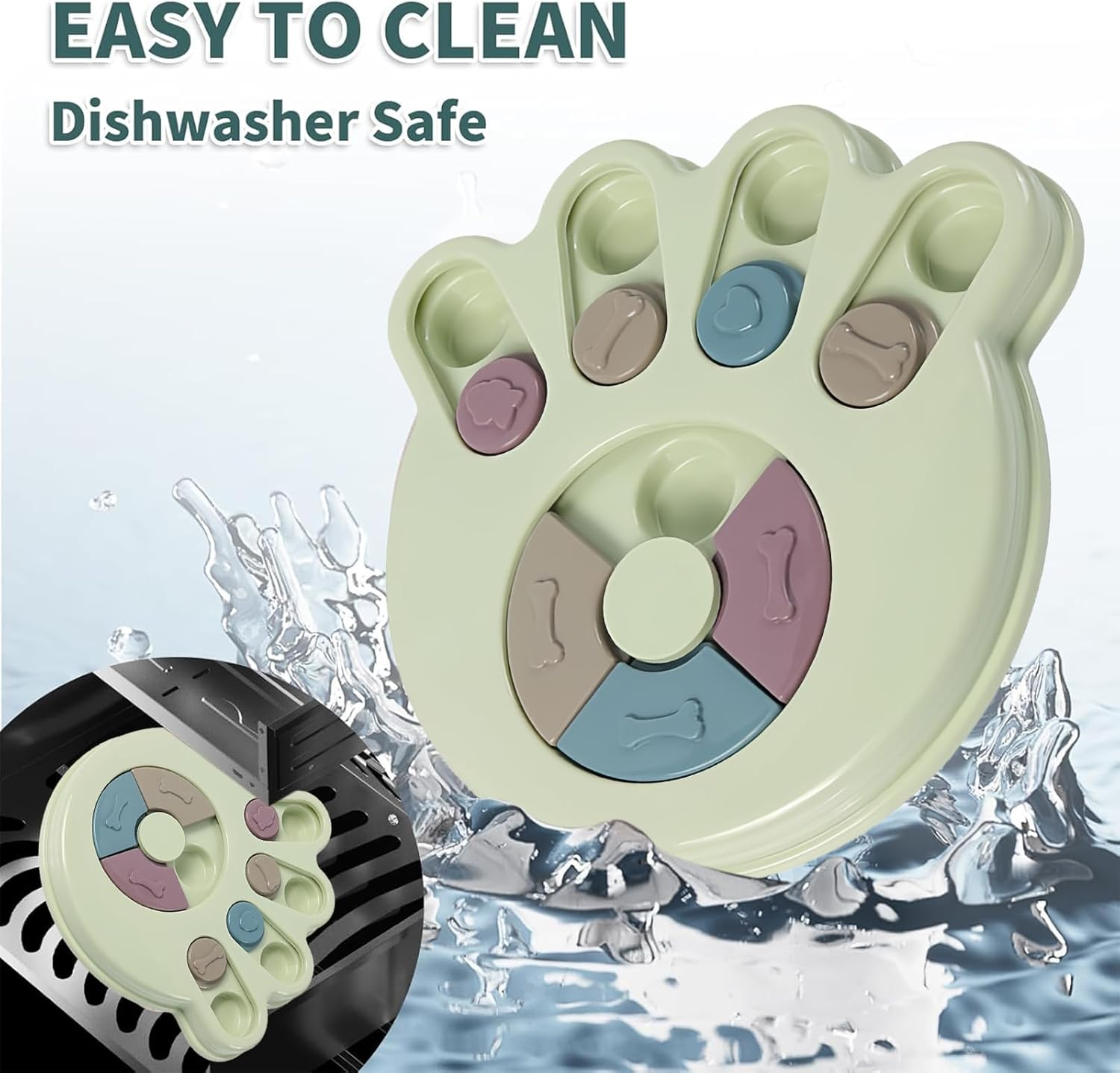 Slow Feeder Dog Bowl Pet Puzzles,Dogs Food Puzzle Feeder Toys for IQ Training & Mental Enrichment,Mental Stimulation, Aggressive Chewers Puppy Chew Toys(Green) image number 6