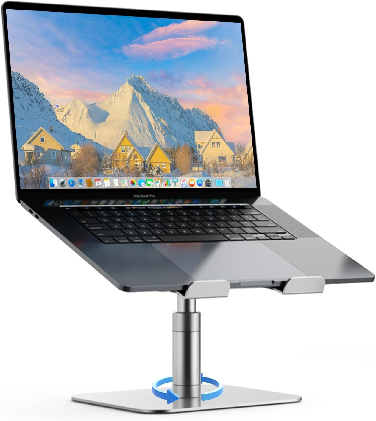 Laptop Stand, Necomi Upgraded Desktop Laptop Stand, 360&deg; +180&deg; Rotation Height Adjustable Stand, Aluminum Ergonomic Computer Stand for Coworking, Fits All Laptops, Tablets, Books from 10''-17" image number 3