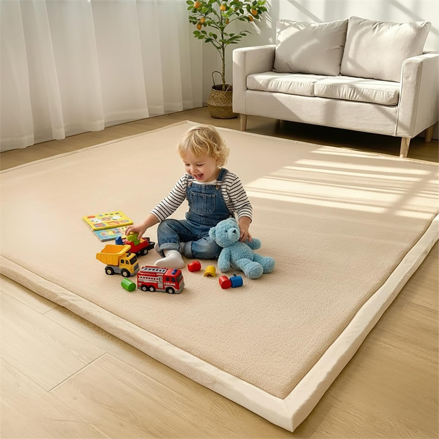Ngardk Kids Baby Play Mat, 3Cm Thick Tatami Muscle Mat for Baby, Memory Mellow Foam Play Mat (Gray, 200 * 200Cm)