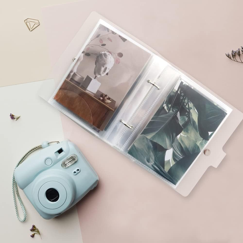Clear Small Photo Album for 4&times;6In Photos, Loose-Leaf Photo Book, Small Brag Book with 25 Clear Inner Pages, Holds 50 Photos, Style A