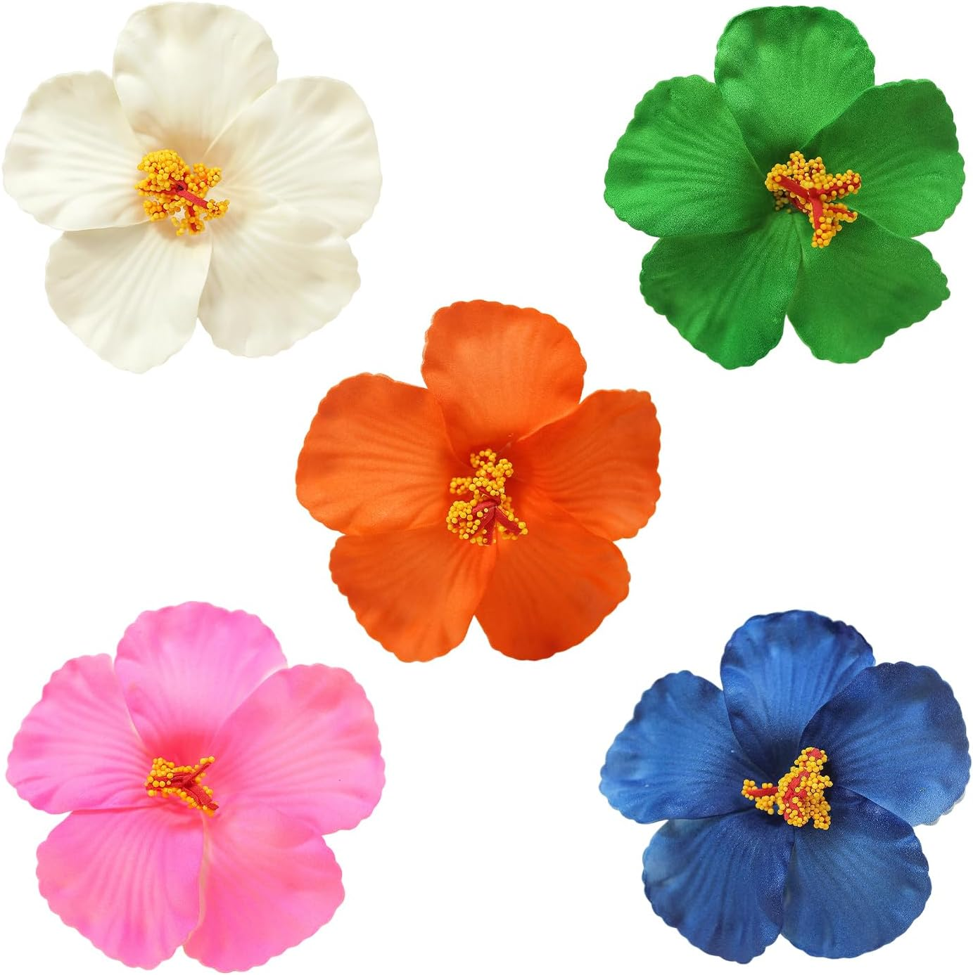 Pack of 5 Flower Hair Pins, Elee and Simple Hair Accessories, Beach Party Hair Accessories, Hairstyle Decorations, Party Clothing Accessories. image number 4