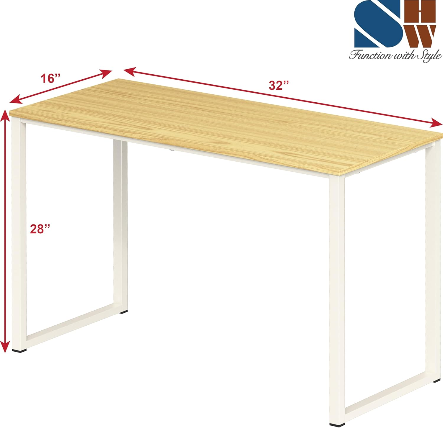 SHW Mission Home Office Computer Desk, 81 X 40 Cm, Oak image number 2