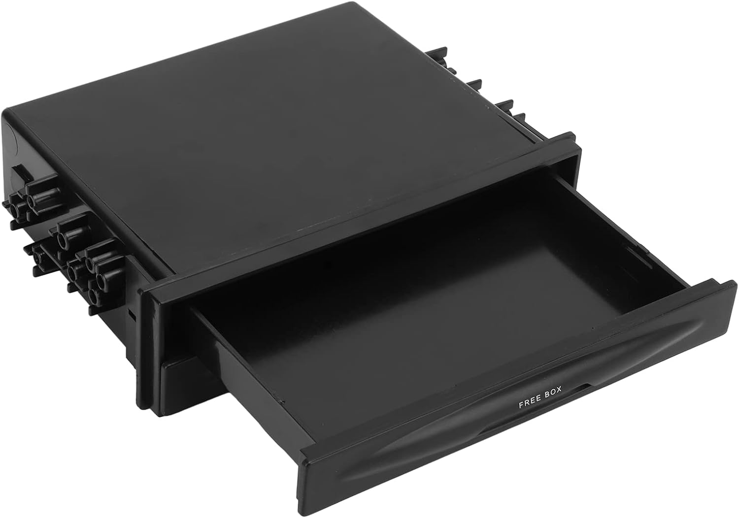 1 DIN 2 Layer Radio Storage Box with Cup Holder for Universal Car Fit Durable ABS Interior Organizer for Small Items Compact Cars Suvs Road Trip Family Use Office Commute image number 3