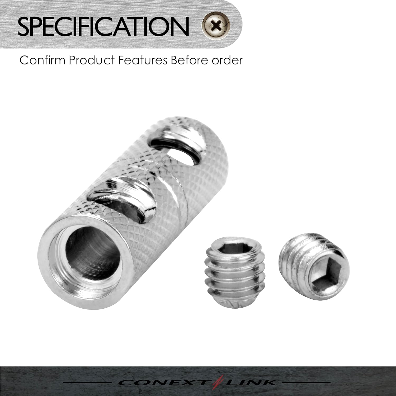 Conext Link WCT8N-2 Series Wire Coupler Terminal Butt Connector with Set Screws 2 Pack 8 Gauge image number 6