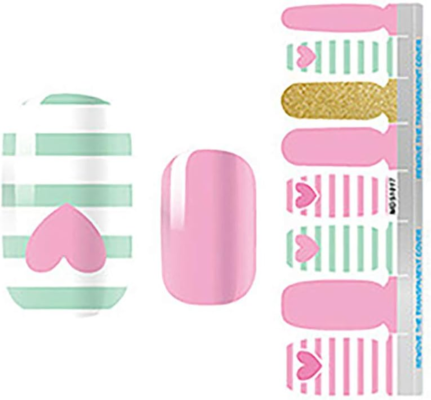 9 Sheets Nail Art Decals Nail Art Stickers Nail Polish Stickers Glitter DIY Self-Adhesive for Girls image number 6