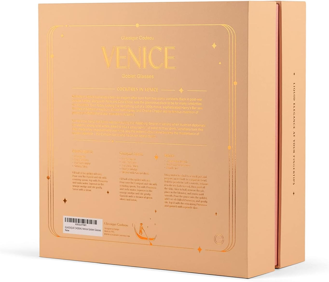 Venice Goblet Cocktail Glasses for Gin Tonic, Aperol Spritz,Sangria | Modern Glassware Collection | Set of 4 | 17 Oz Light Borosilicate Glass Balloons for Home Bar Drinks image number 6