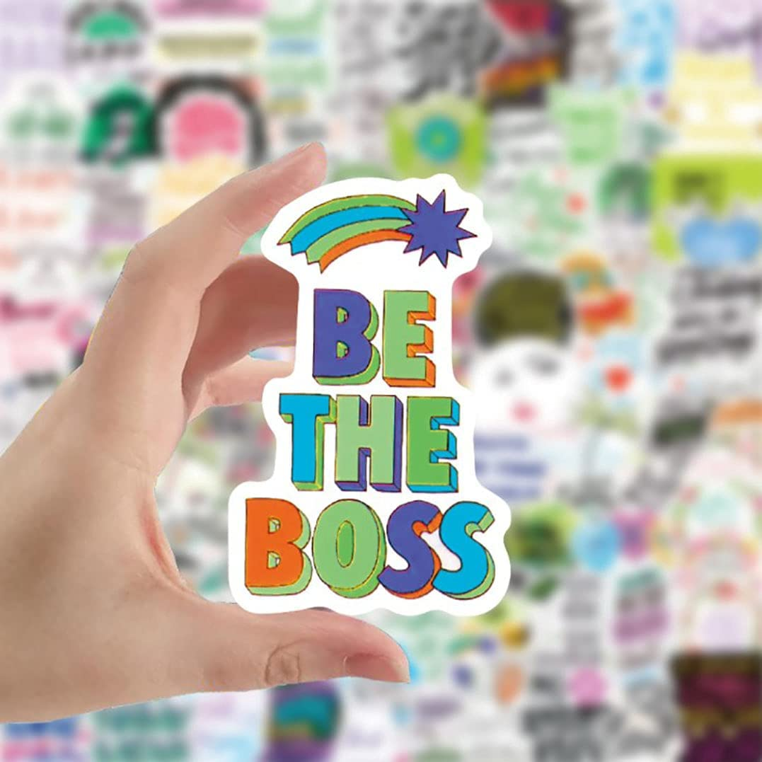 100 Pcs Inspirational Quote Stickers for Water Bottle, Motivational Positive Words Decals Vinyl Stickers for Laptop Computer Skateboard Book for Teens Students Teachers Employees image number 1