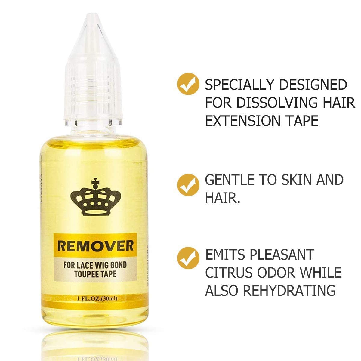 Fast Acting Remover for Tape-In Hair Extensions, Wig Glue, and Double-Sided Extension Tape (One Bottle) image number 1