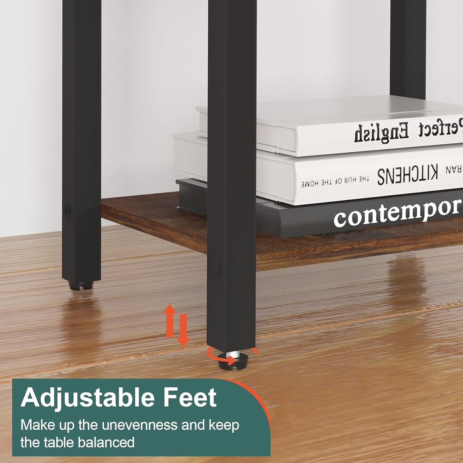 Nightstand with Charging Station, End Table with Storage Shelf and Fabric Drawer, Bedside Table with USB Ports and Outlets for Bedroom Living Room, 40 * 30 * 60Cm Rustic Brown image number 2