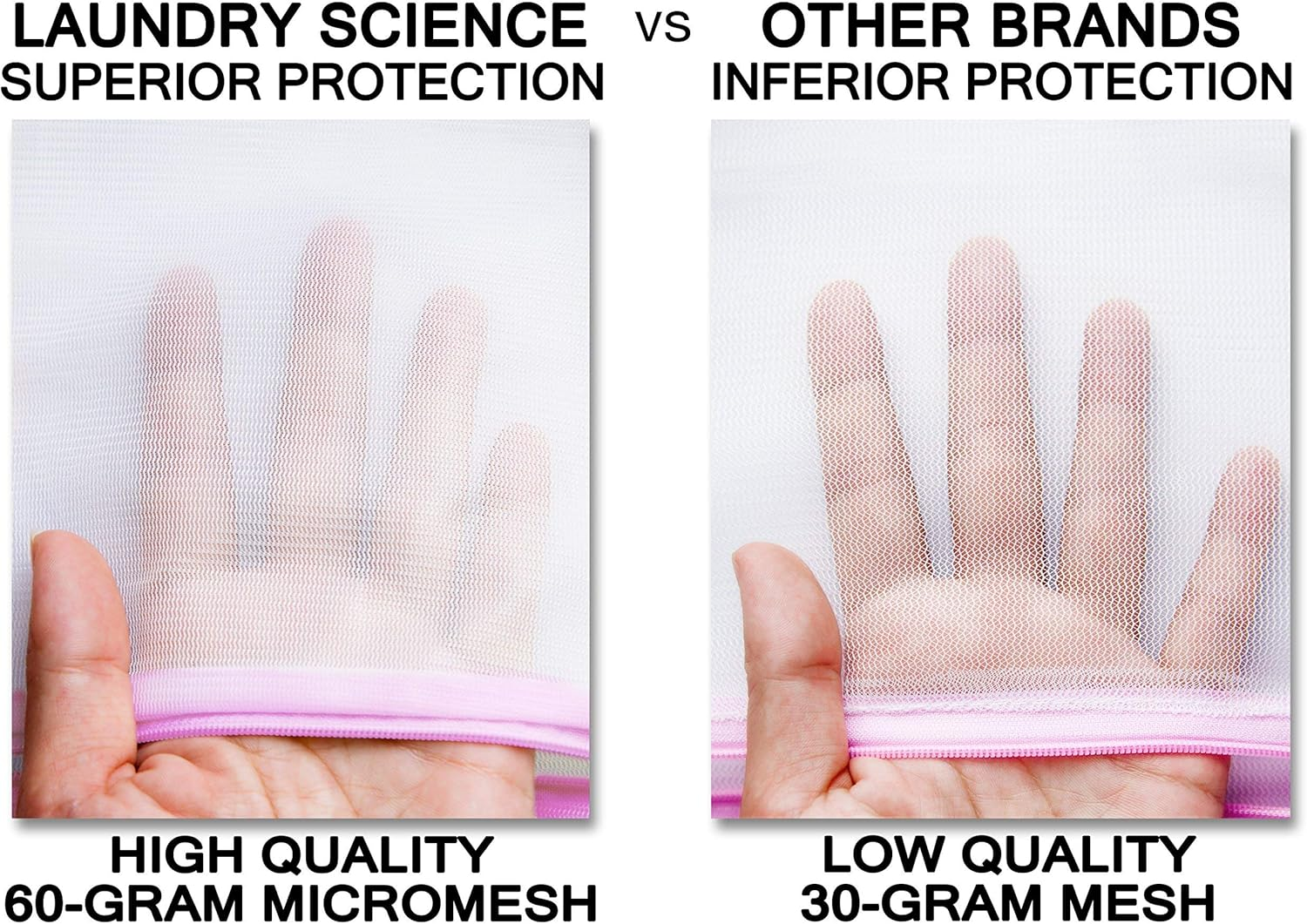 Laundry Science Premium Bra Wash Bag for Large Bras Lingerie and Delicates Set of 3 image number 4