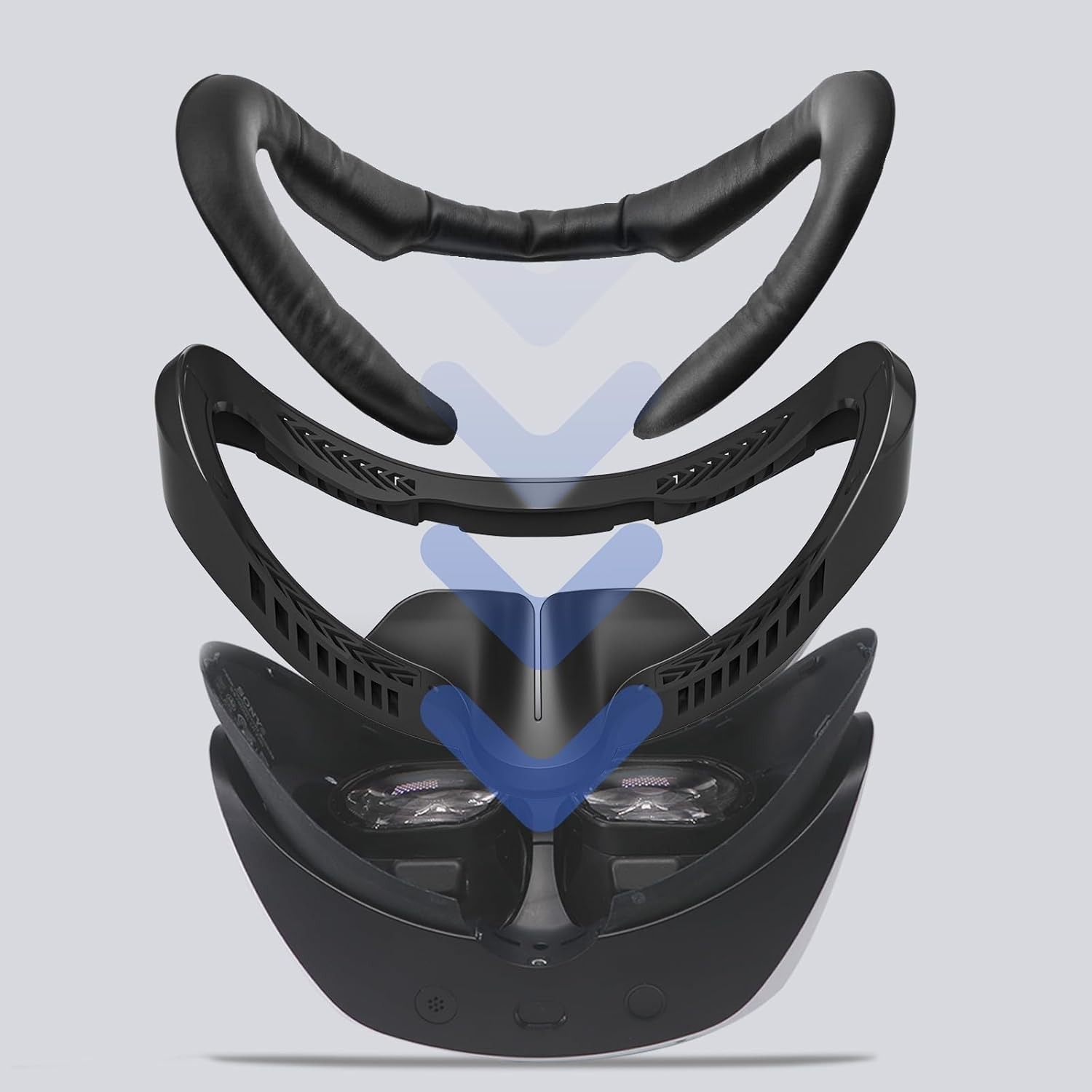 AODELAN VR Face Pad for PSVR2, Black, Compatible with PS5, Game Console, Operating System: Proprietary Platform (Sony), Fitness Facial Interface Leather Foam Cushion Pad & Replacement Accessory image number 2