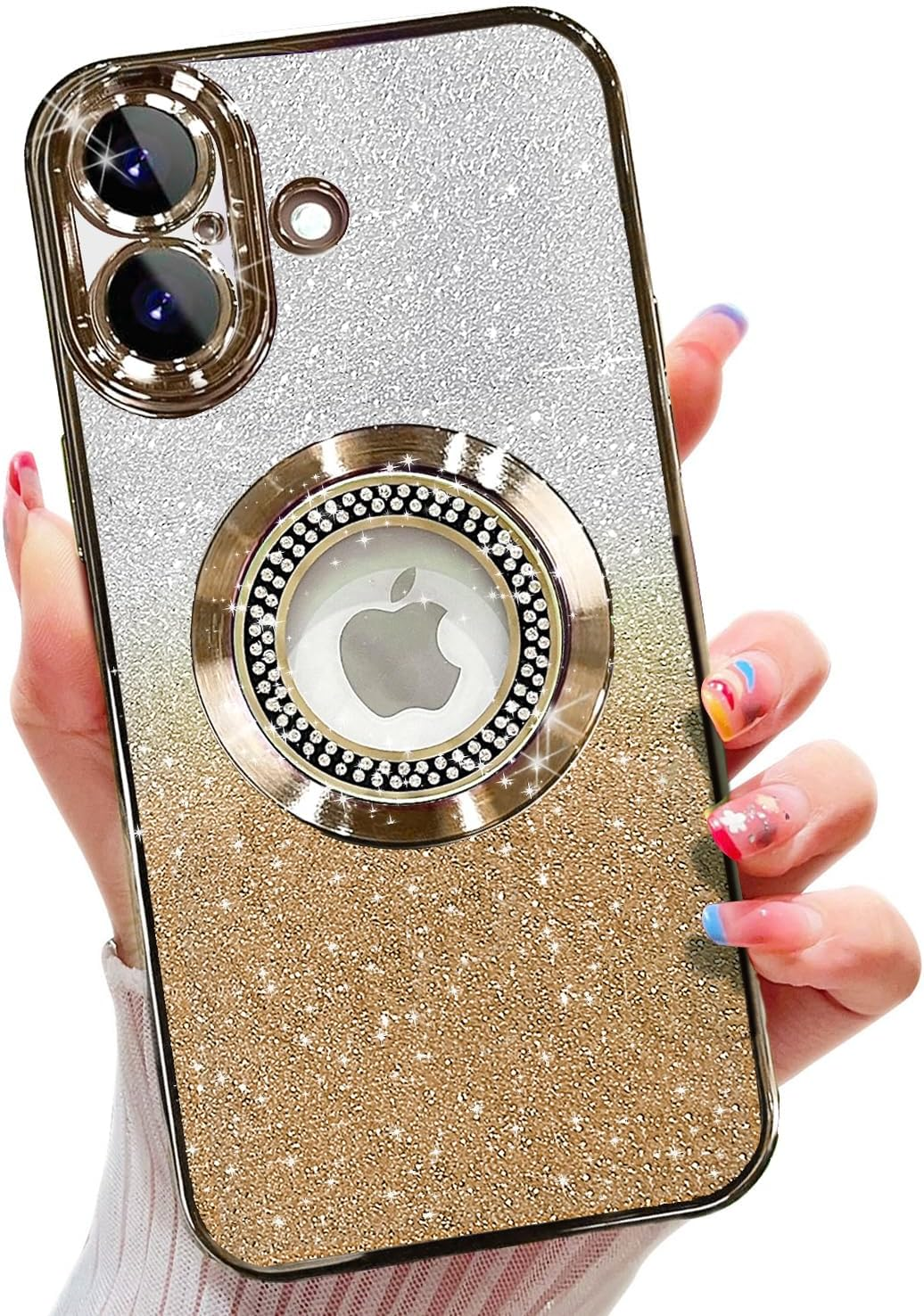 Case for Iphone 15 Pro, Compatible with Magsafe, with Camera Protection, Glitter Silicone Mobile Phone Case Compatible with Iphone 15 Pro, Shockproof, Scratch-Resistant, Cute Phone Case for Women And