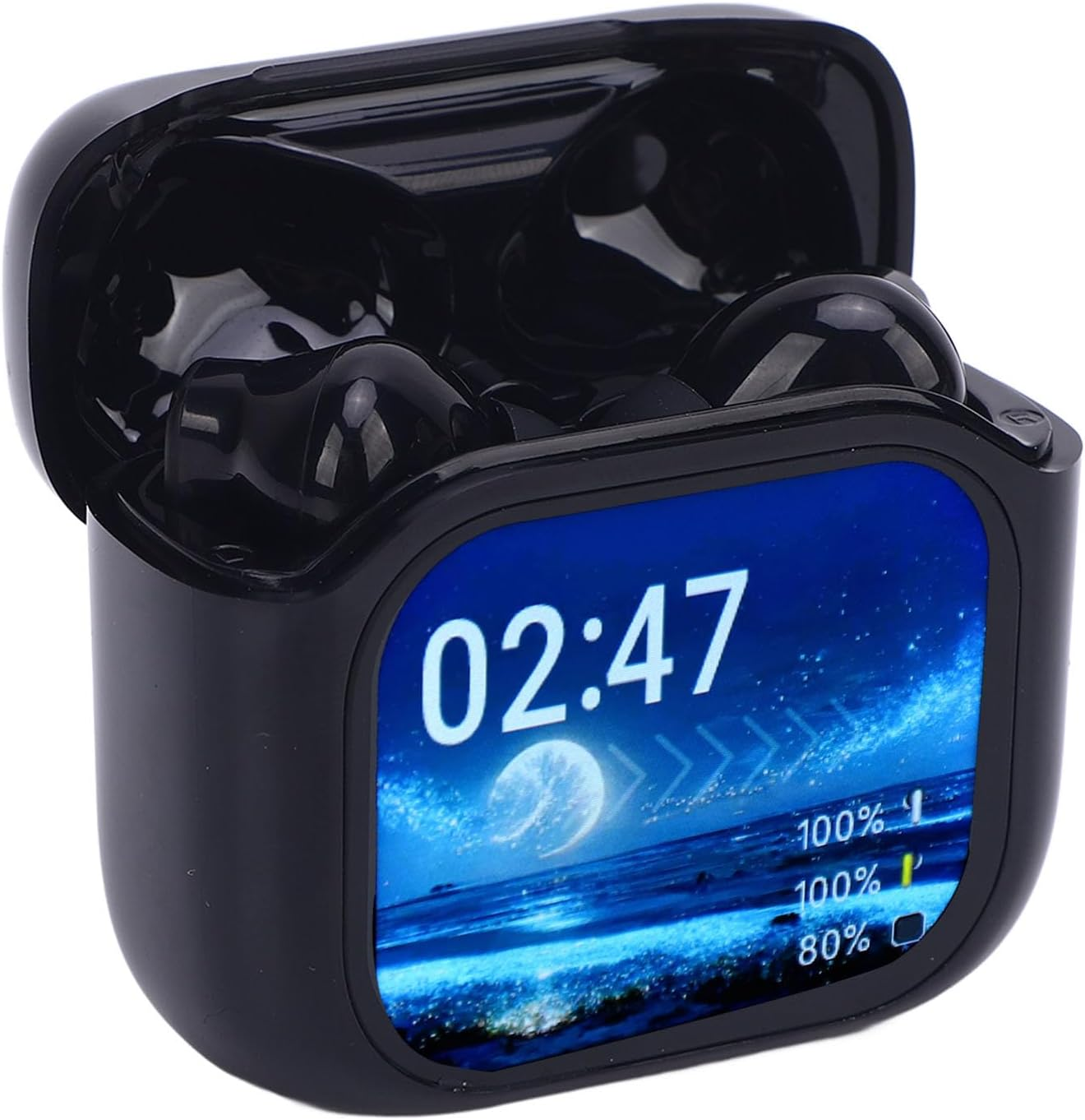 Luocute Language Translator Earbuds, Real Time Translation Earbuds, 144 Languages 5.4 Hifi with Color Screen Charging Case, Offers 6 Hours Play Time and 30 Hours Standby Time. (Black) image number 1