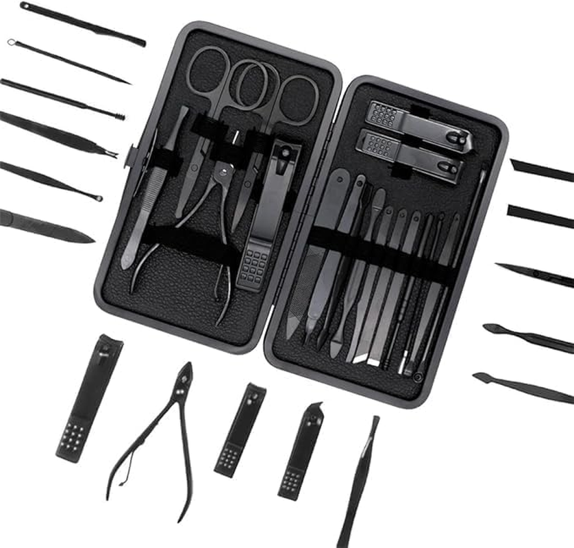 Manicure Kit, Manicure Set, Mens Grooming Kit, Nail Care Set, Manicure Kit for Men and Women, Nail Kit,Grooming Kit,Manicure Set Nail Clippers File,Nail Clipper Set,Gifts for Men(18Pcs) image number 3