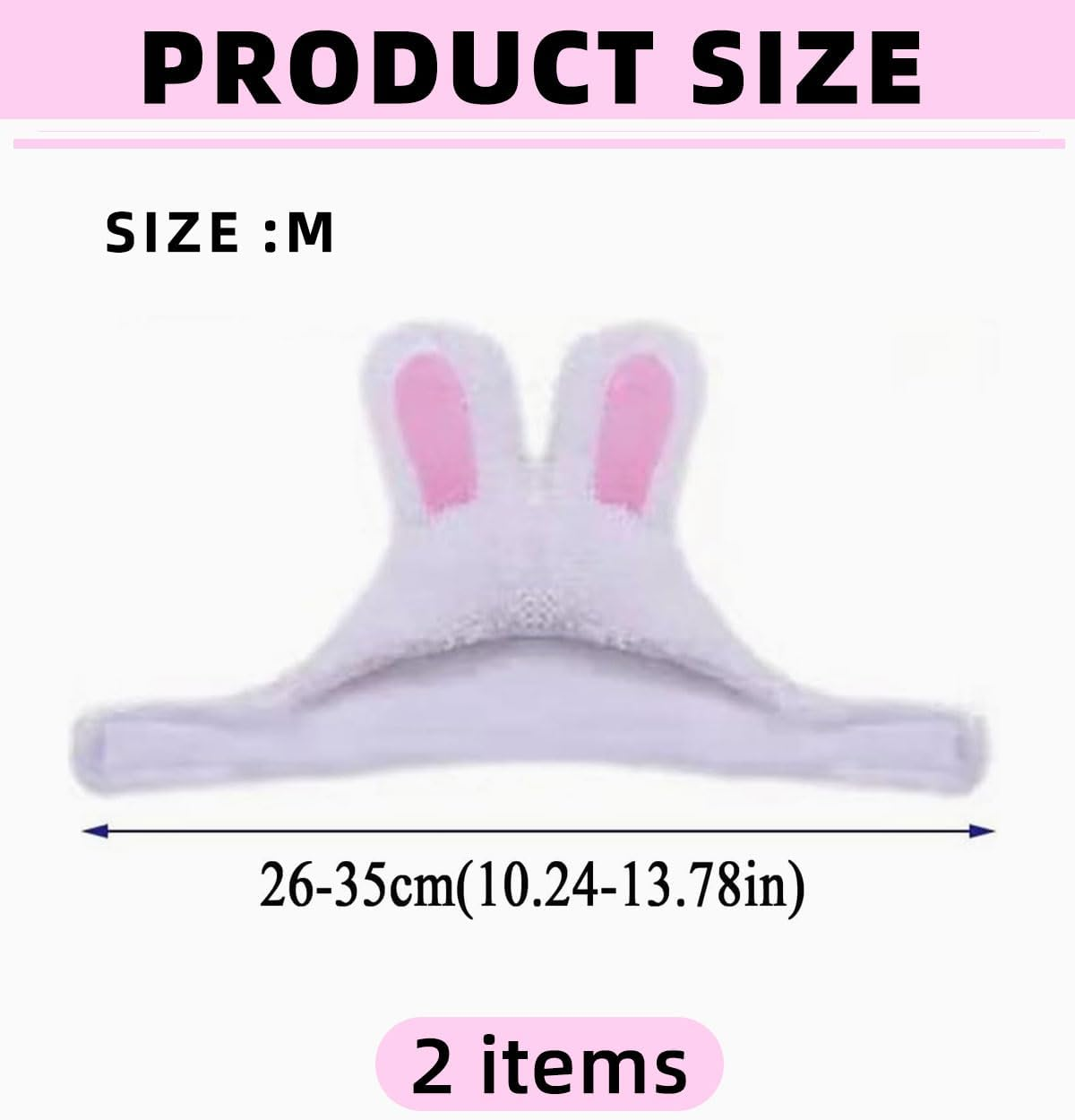 Zeayebsr Pack of 2 Cat Hat, Cute Pet Hat, Cat Costume with Rabbit Ears, Bunny Costume for Cats and Puppies, Halloween Easter Cosplay Christmas Party Costume Headwear for Pet image number 1