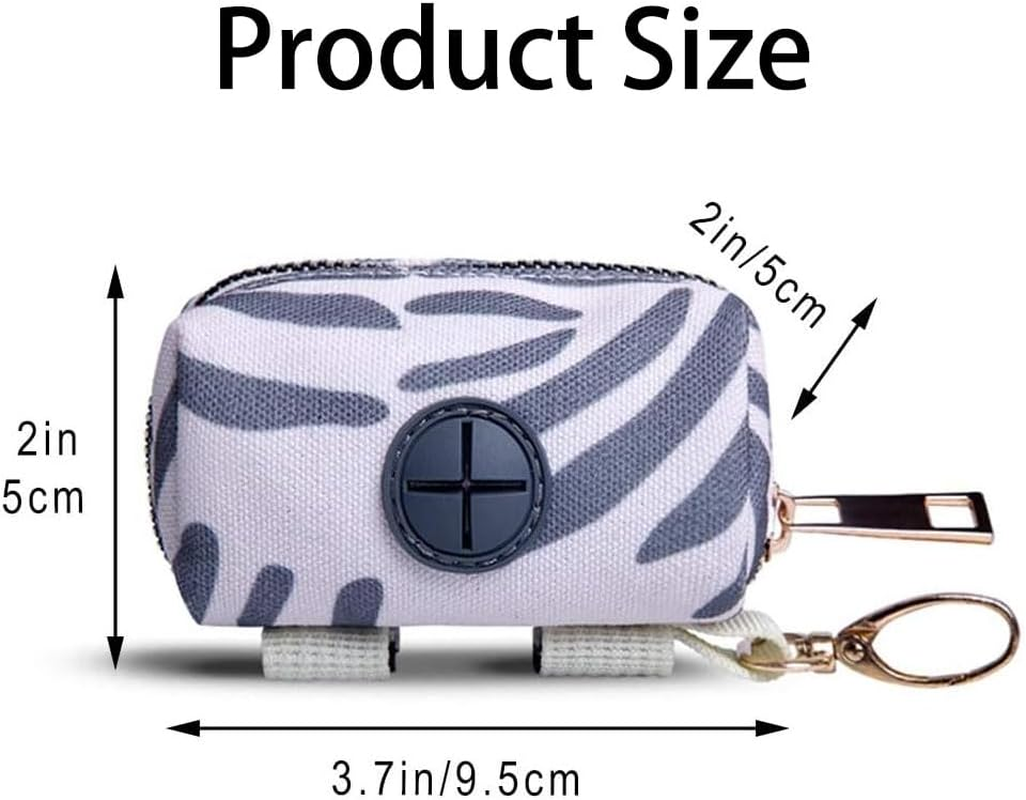 Pack of 2 Waste Bag Dispenser for Dogs, Dispenser for Dog Waste Bags Dispenser, Pet Dog Waste Bag Dispenser with Lead Attachment and Carabiner, Suitable for All Dog Leads (Blue + Grey, Striped)