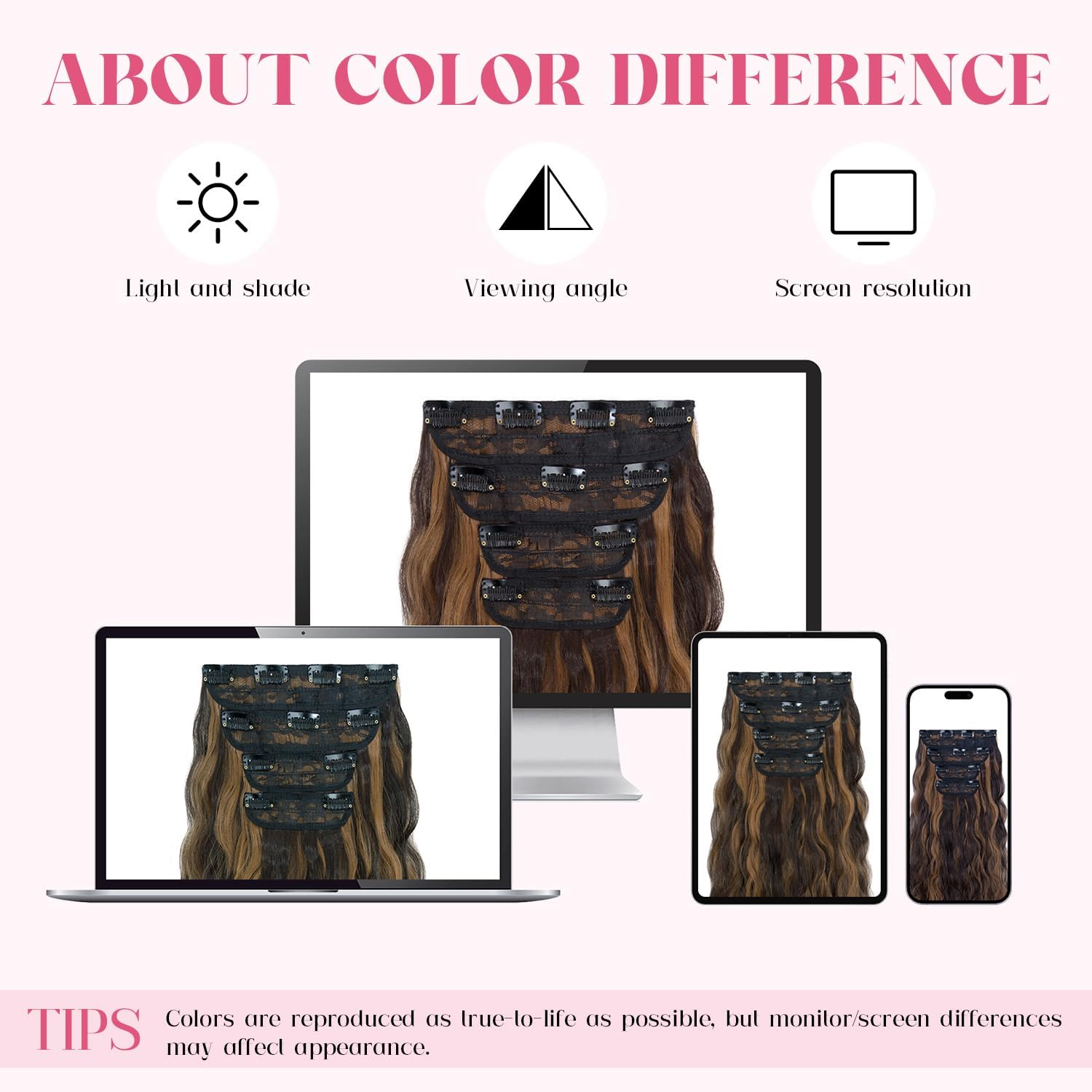 Hairro Clip in Hair Extensions, 20 Inch Long Wavy Hairpieces, Natural & Soft, 4PCS Black Mixed Light Brown Hair Extensions, 200G - Light Brown Mixed Blonde image number 4