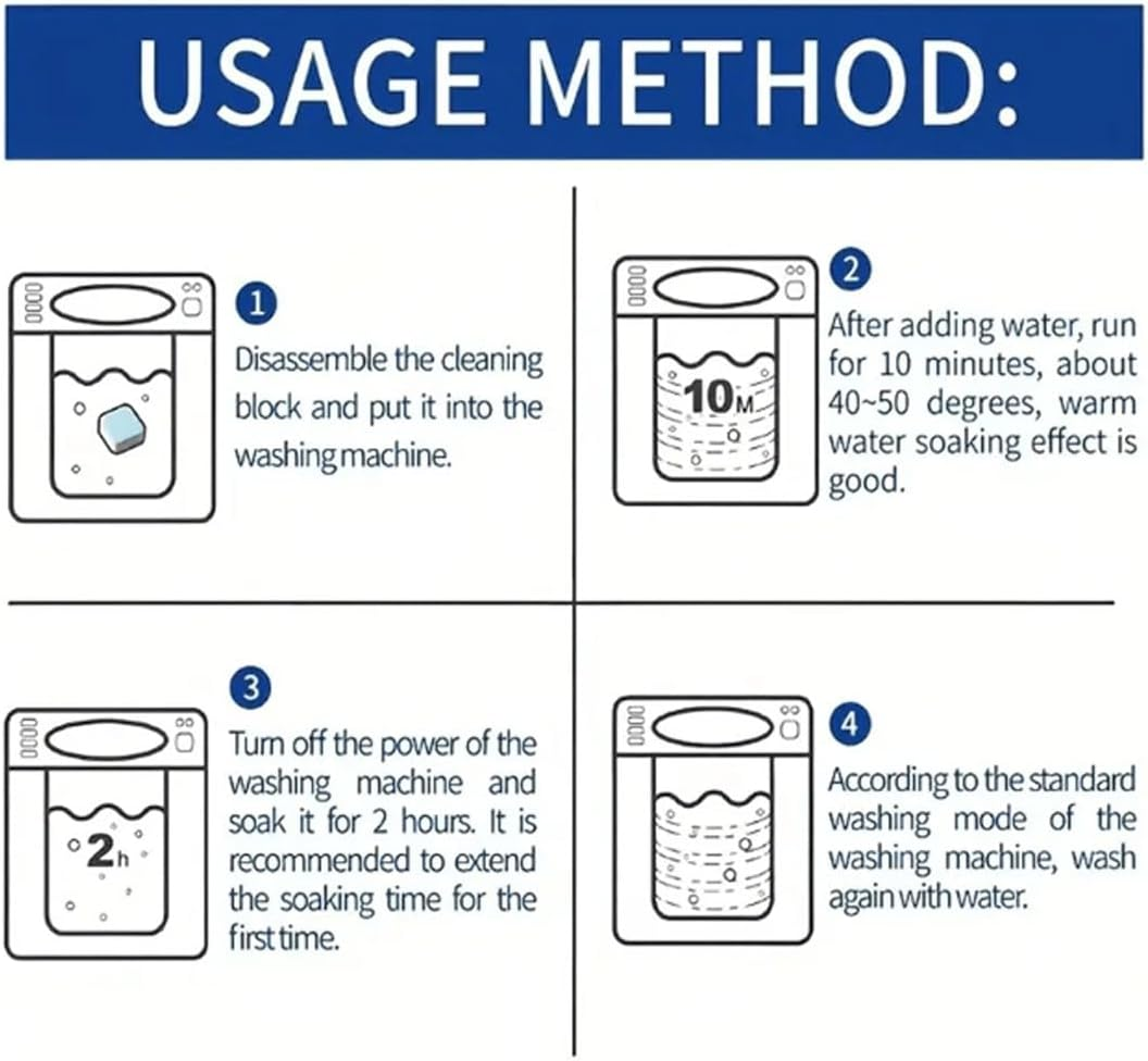 AIMALL Washing Machine Cleaner Effervescent Tablets, 1.02 Inch Automatic Sink Sanitizer, Deep Cleaning and Stain Removal, for Front and Top Loading Washing Machines image number 1