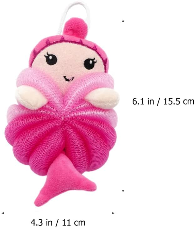 Toddmomy Kids Bath Sponge 2Pcs Kids Loofah Animal Bath Loofahs Mermaid Cartoon Shower Loofahs Cute Bath Sponges Pouf Body Scrubbers Shower Loufah Sponge image number 5