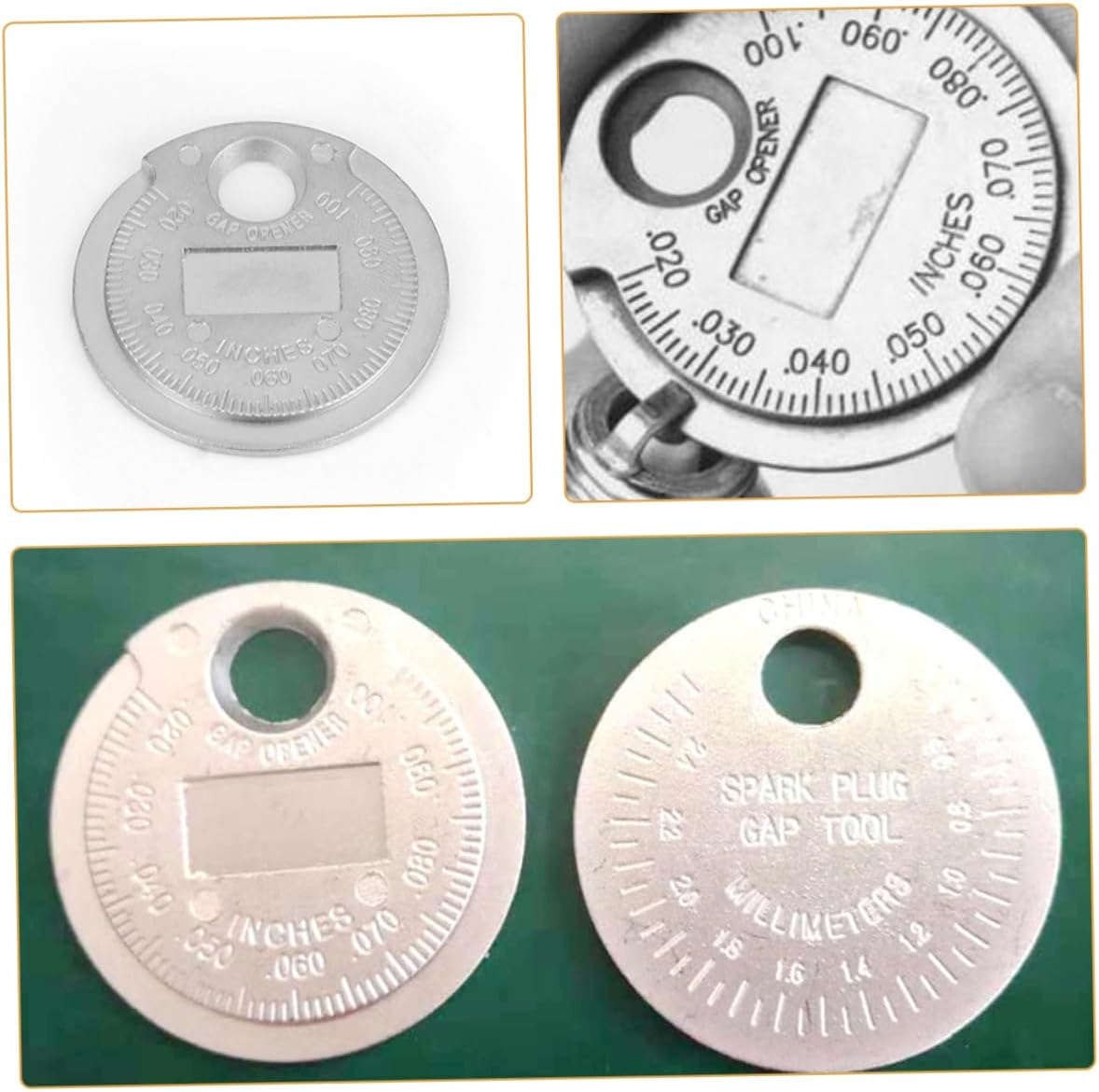 PAMINGONO 4Pcs Spark Plug Gap Gauge Tool Wire Gapper Metric and Imperial Precision Measurement for Automotive Spark Plug Ignition Maintenance image number 6