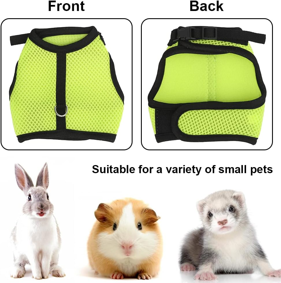 Yuanyoutong Bunny Rabbits Harness and Leash Adjustable Mesh Vest Harness and Leash Set for Guinea Pig, Hamster, Ferret, Cat, Rat, Kitten, Small Dog, Kitten, Puppy and Small Pets (Size:M) image number 2