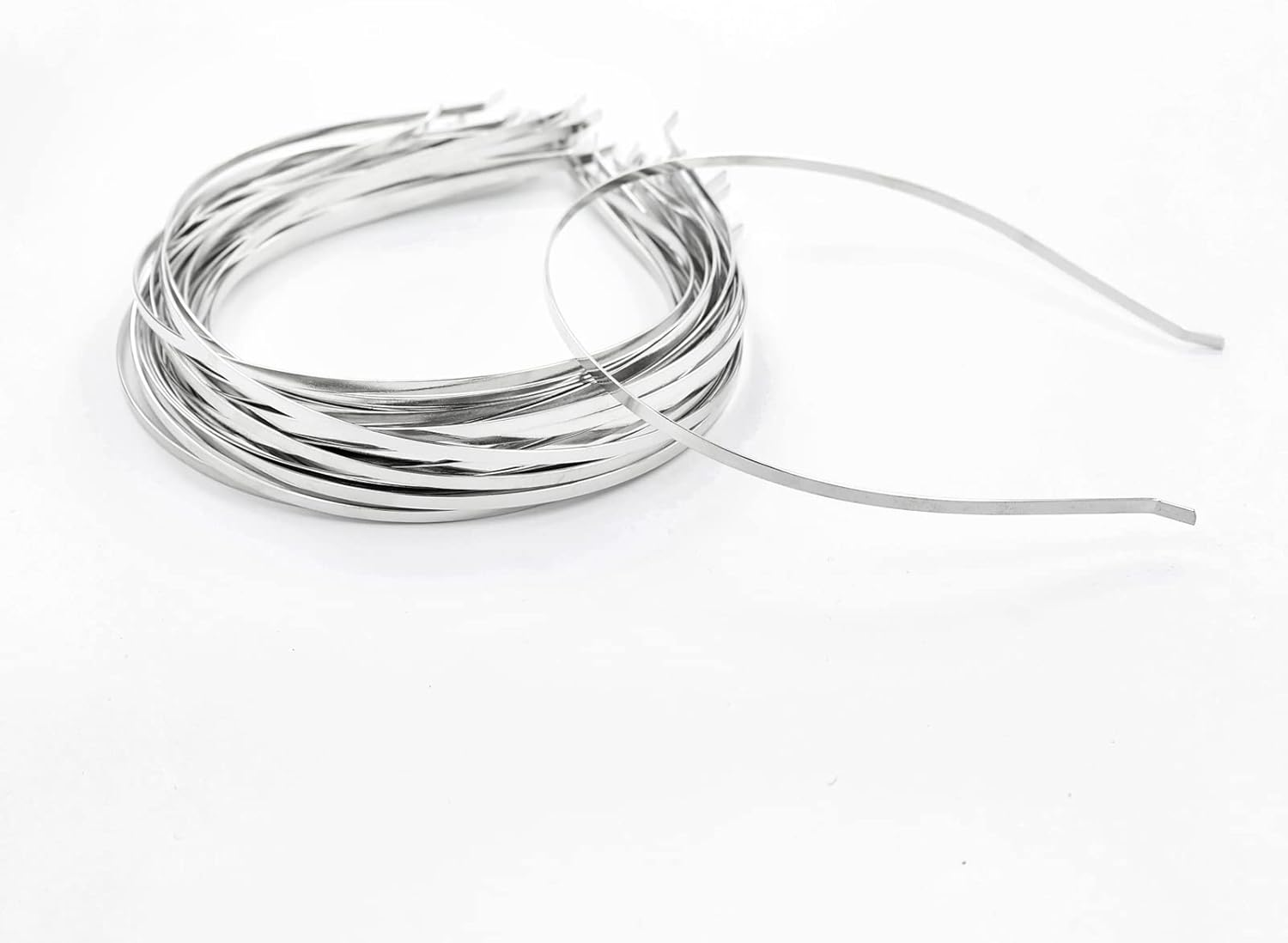 30 Pack Bulk 3 MM Silver Plain Blank Hard Skinny Thin Metal Headbands Base Wire Hair Bands Clasps Tiara Headband DIY Crafting Hair Accessories for Women (30 Pack of Silver Thin Metal Headbands) image number 6