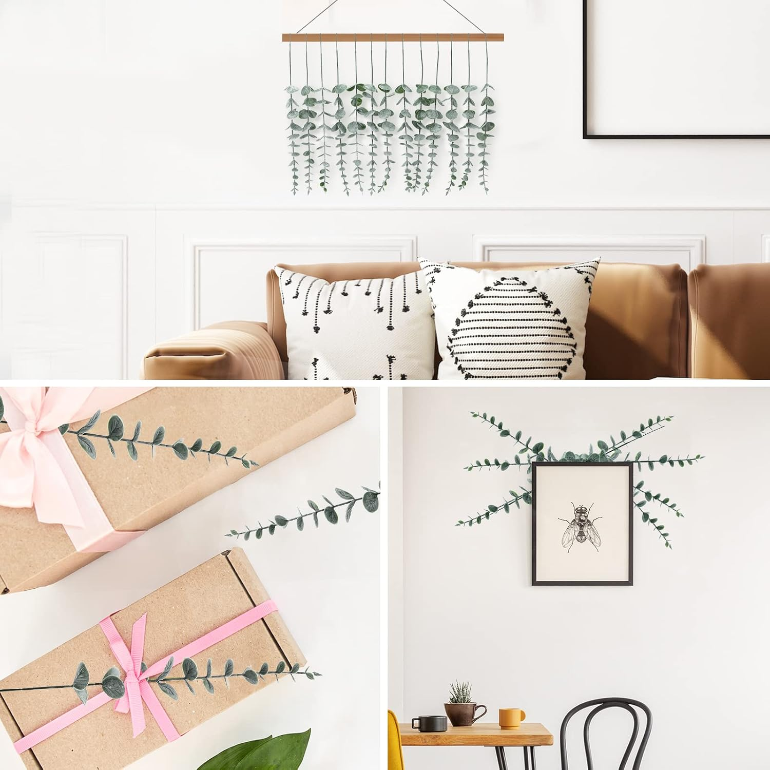 24Pcs Eucalyptus Stems Decor Artificial Eucalyptus Leaves Faux Greenery Branches for Wedding Centerpiece Flower Floral Arrangement Farmhouse Home Wedding Office Decoration image number 3