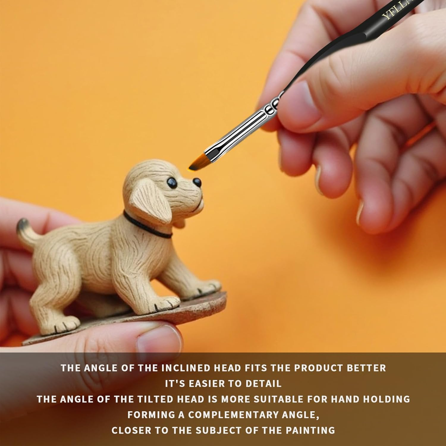 6Pcs Micro Paint Brushes Set with Triangular Handles - for Acrylics, Oils, Watercolors & Paint by Number, Citadel, Figurine, 40K，Mandala Painting(Black) image number 5