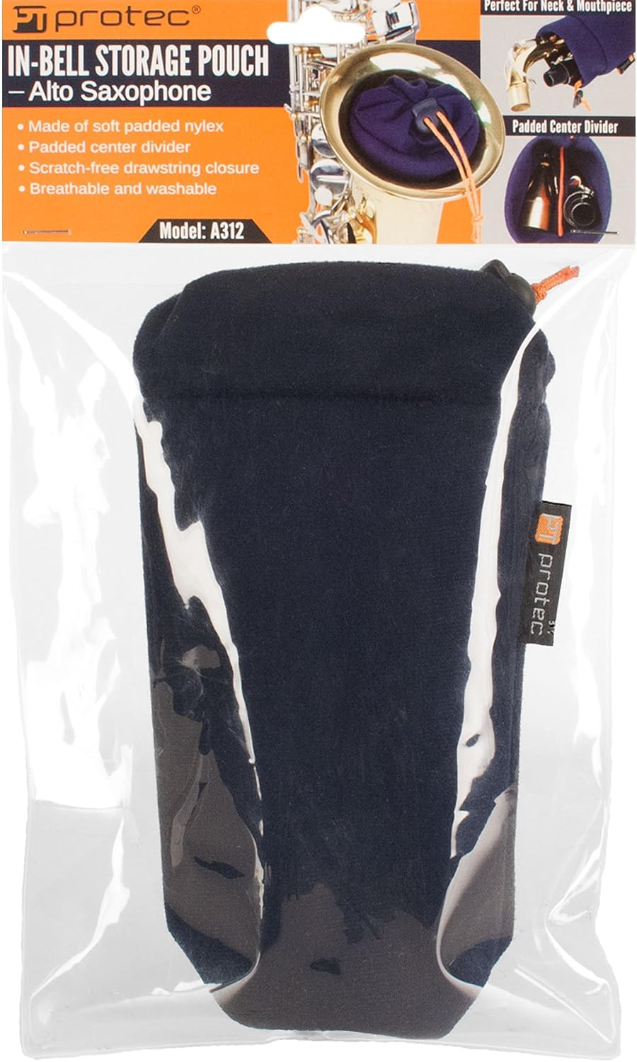 Pro Tec Softly Padded In-Bell Storage for Alto Saxophone by Protec (Model# A312) ( image number 2