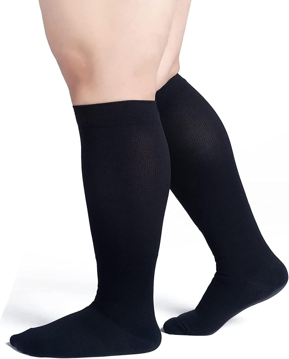 Compression Socks Medical Wide Calf S/M/L/XL/XXL/3XL/4XL Size Flight Socks15-20 Mmhg for Fatigue, Pain, Leg Swelling, Mens Women Compression Socks image number 1