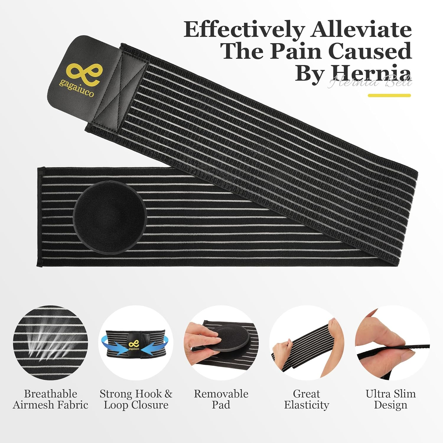 Umbilical Hernia Belt for Men and Women - Abdominal Support Binder with Compression Pad - Navel Ventral Epigastric Incisional and Belly Button Hernias Surgery Prevention Aid image number 3