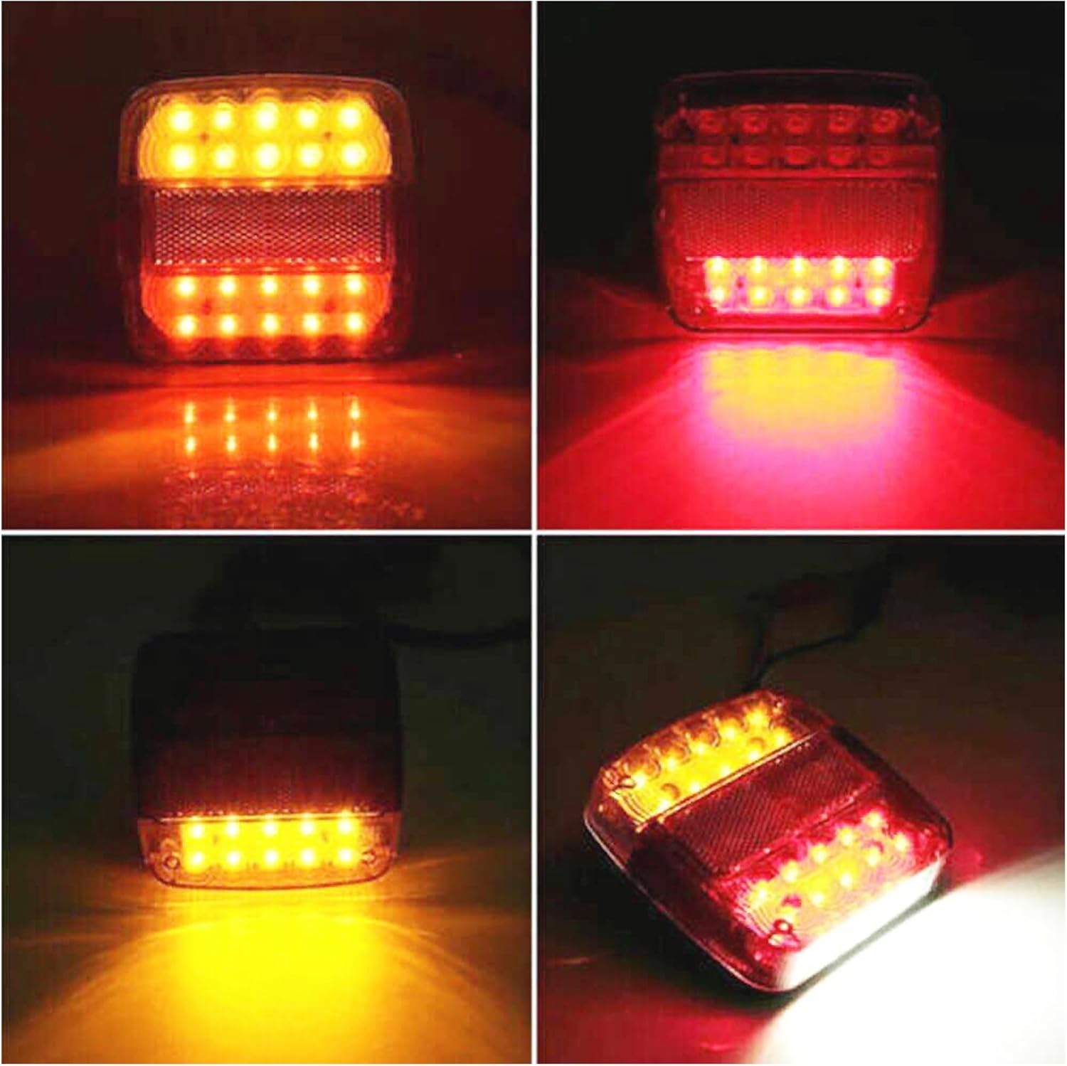 Elora 2X Trailer Tail Lights Kit 26 LED Stop Submersible Boat Truck Lamp A image number 1