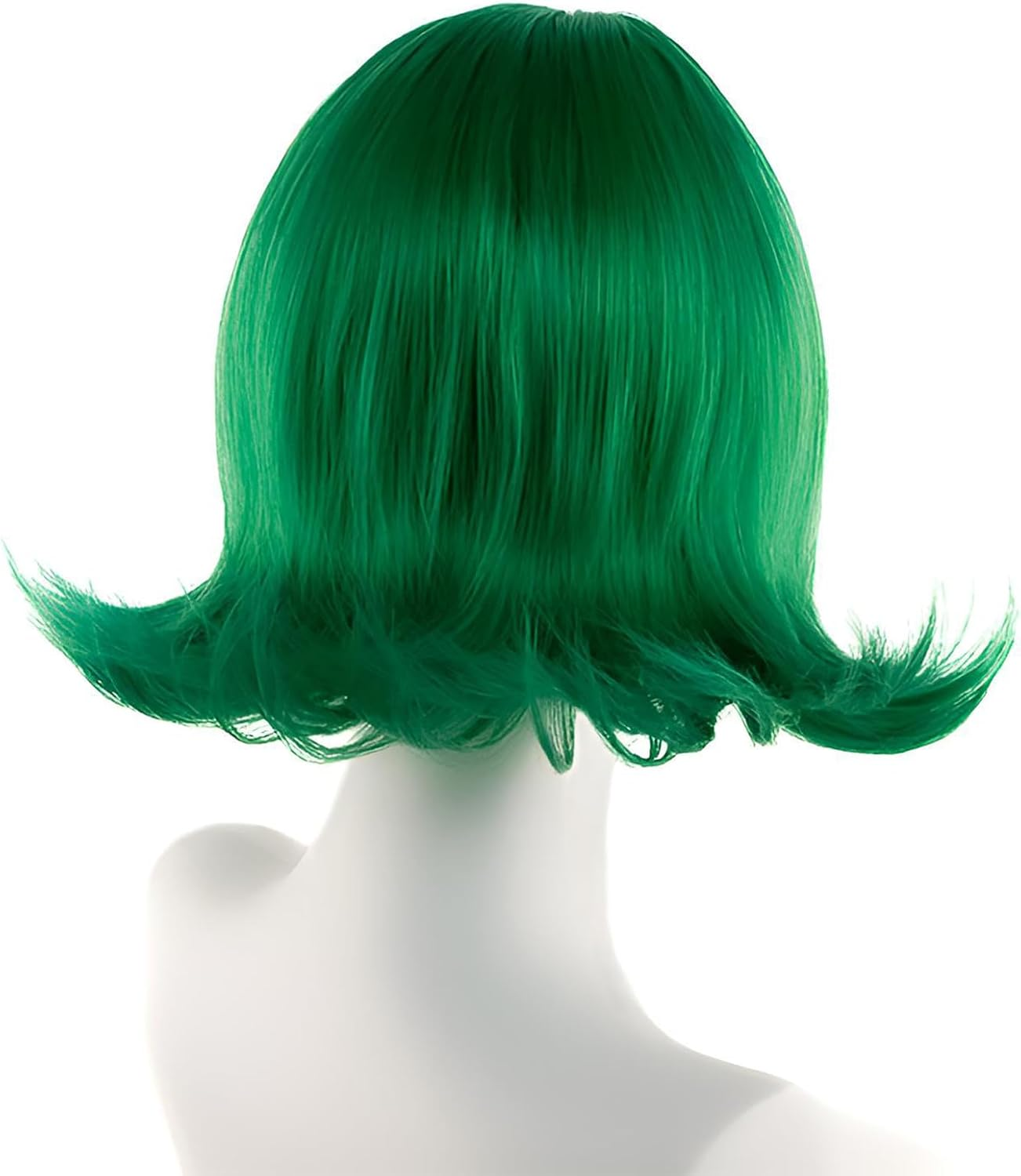 Taefuhnn Women Green Costume Wig with Scarf and False Eyelashes, Halloween Costume for Girls, Green Wig for Adults Cosplay Dress up Book Week image number 1