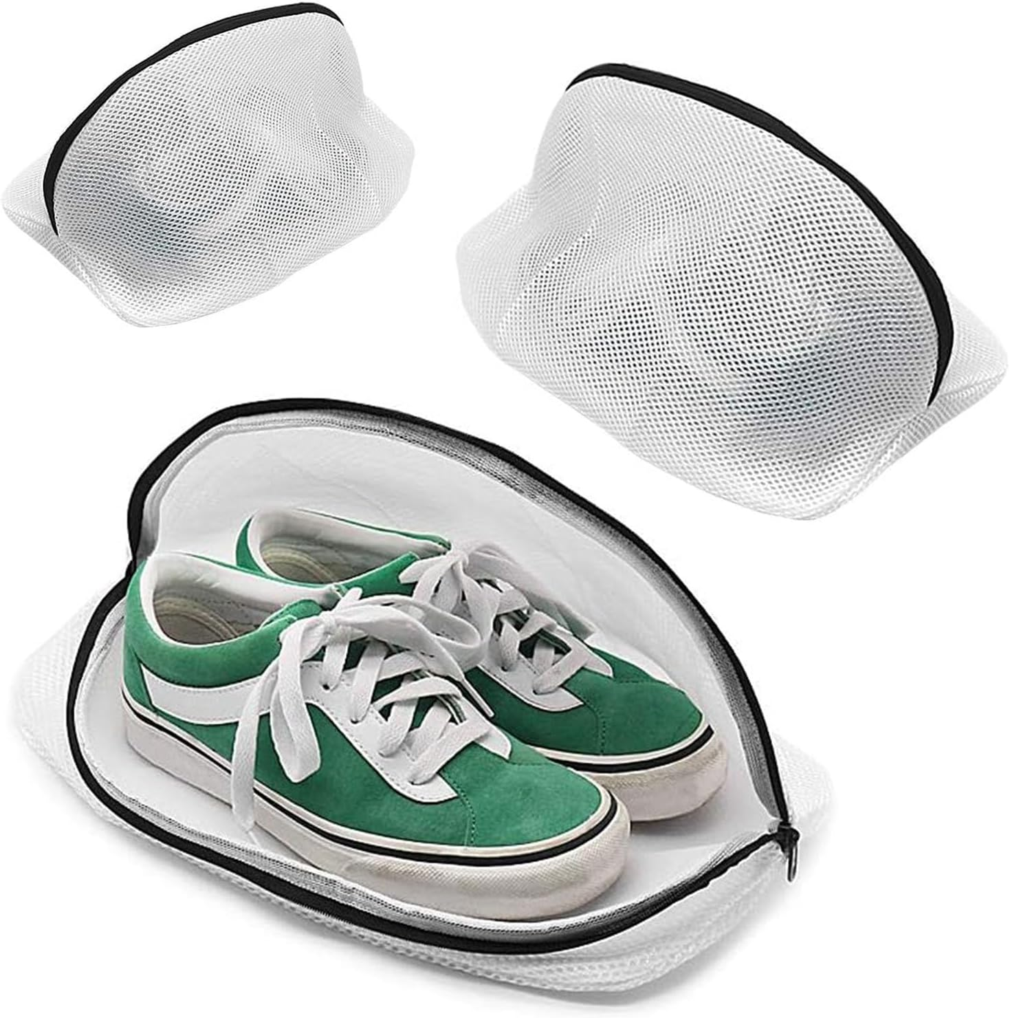 3Pcs Mesh Laundry Bag, Mesh Laundry Bag for Shoes with Zipper, Set of 3 Different Size Washing Machine Bags for Delicates, Underwear, Trainer, Socks, Bras and Travel Reusable Laundry Wash Bag with Zip image number 3