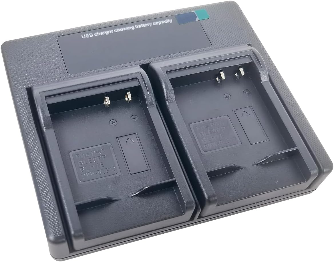 USB Dual Battery Charger for Panasonic DMW-BLE9E DMW-BLE9PP DMW-BLE9 DMW-BLG10E DMW-BLG10 DMW-BLH7E Lumix DMC-LX100 DC-TZ100 DC-TZ90 DMC-GX7 DMC-GX85 DMC-GF3 DMC-GF5 DMC-GF6 Camera image number 2