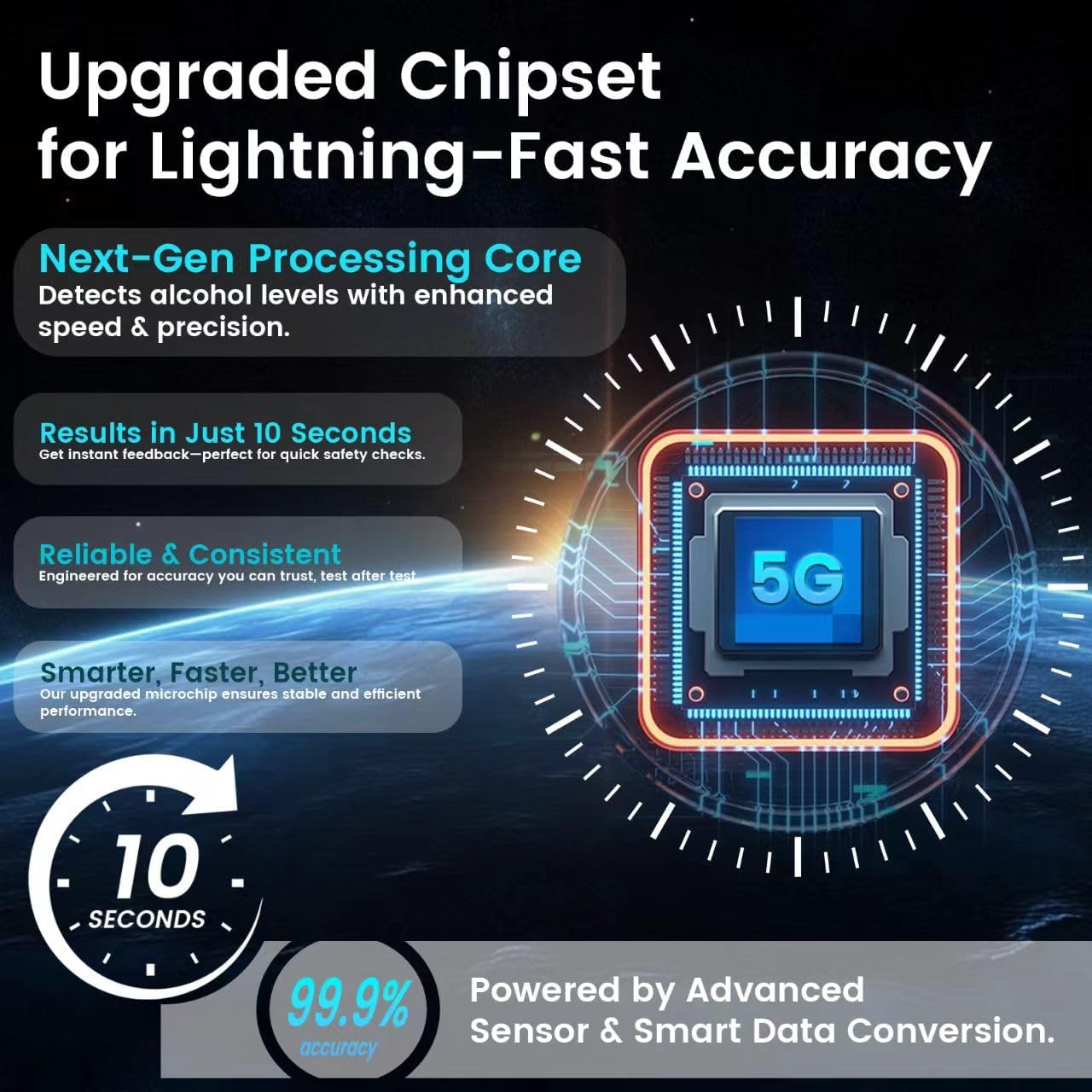 Breathalyzer Portable Alcohol Tester -2025 Digital Screen & High Accuracy Complies with Australian Standard for Personal, Home, Professional Use image number 4