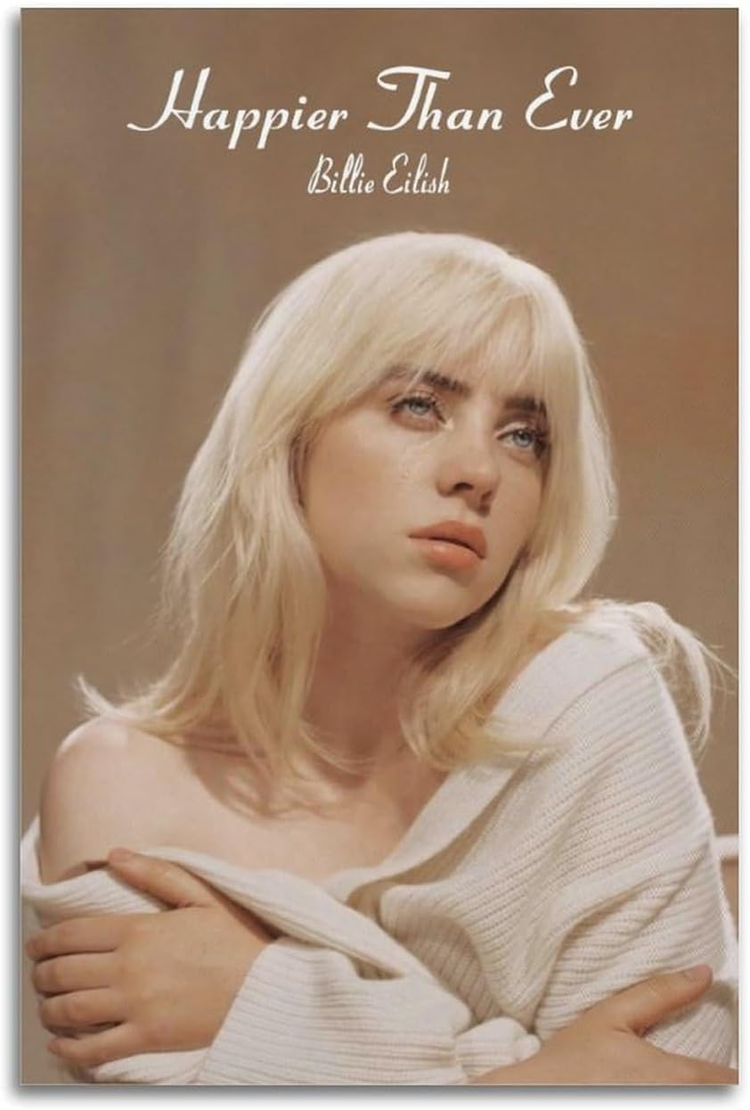 Music Billie Wall Art Eilish Poster Poster Canvas Painting Wall Art Picture Home Decor Print for Bedroom Living Room Dorm Study Bar Office 12X18Inch(30X45Cm) image number 1