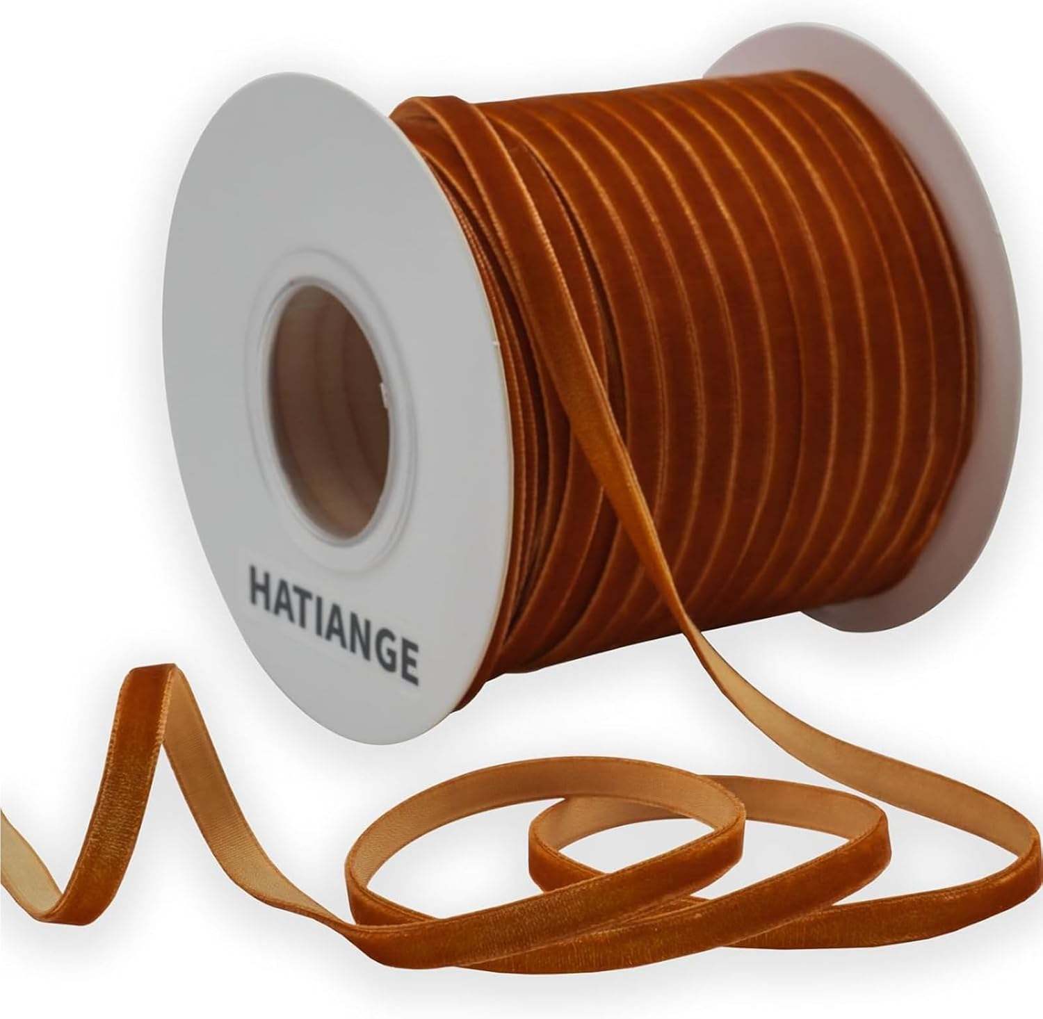 50 Yards Vintage Brown Velvet Ribbon 1CM Thin Ribbon for Gift Wrapping Wedding Decoration DIY Project (Brown) image number 5