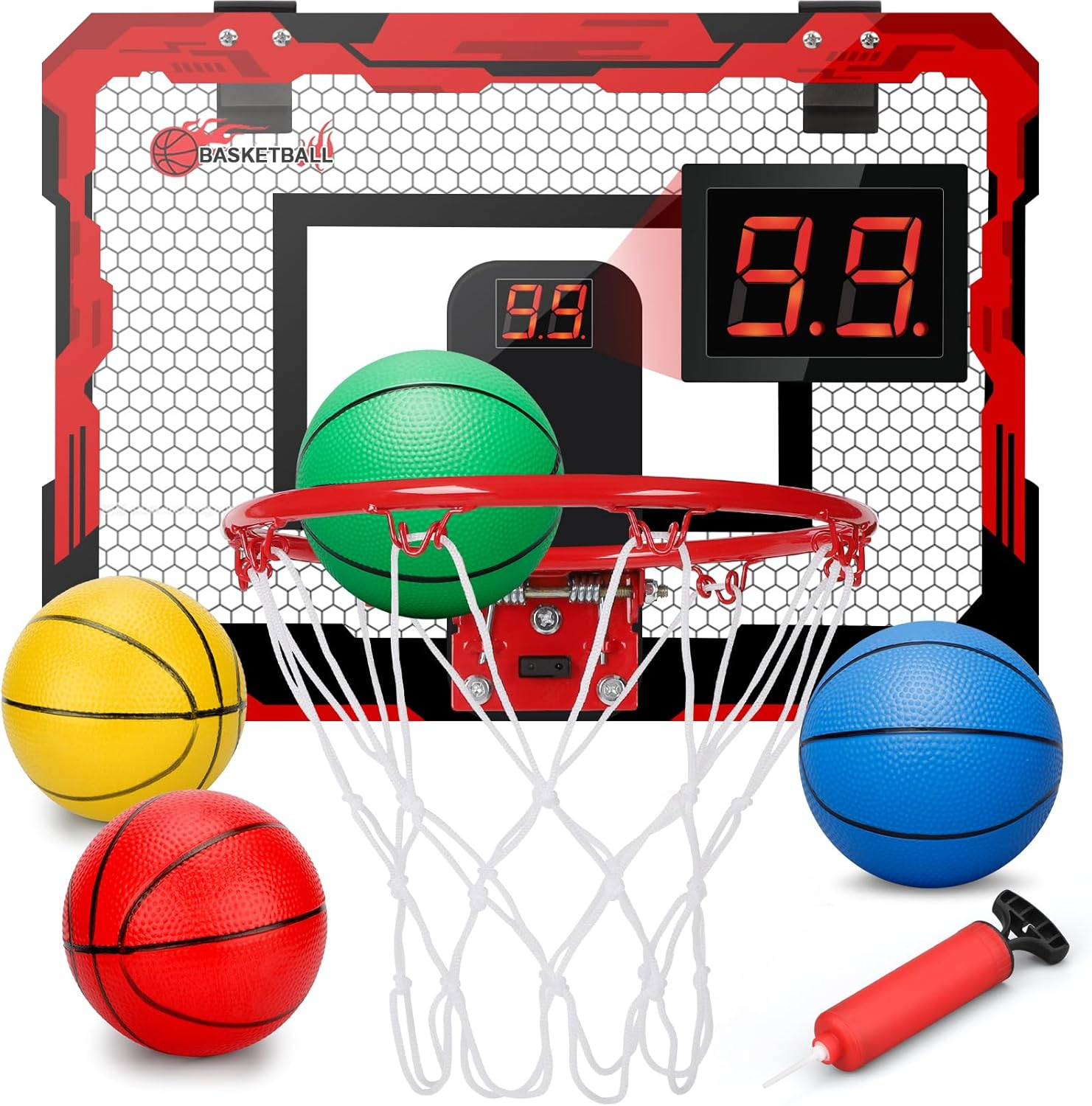 Mini Basketballkorb Basketball Reifen F&uuml;r Kinder Erwachsene, &Uuml;ber T&uuml;r Basketball Reifen Mit 3 Gummib&auml;llen, Sport Party Gunsten F&uuml;r Home Office T&uuml;rwand, Geschenk F&uuml;r Jungen M&auml;dchen image number 6
