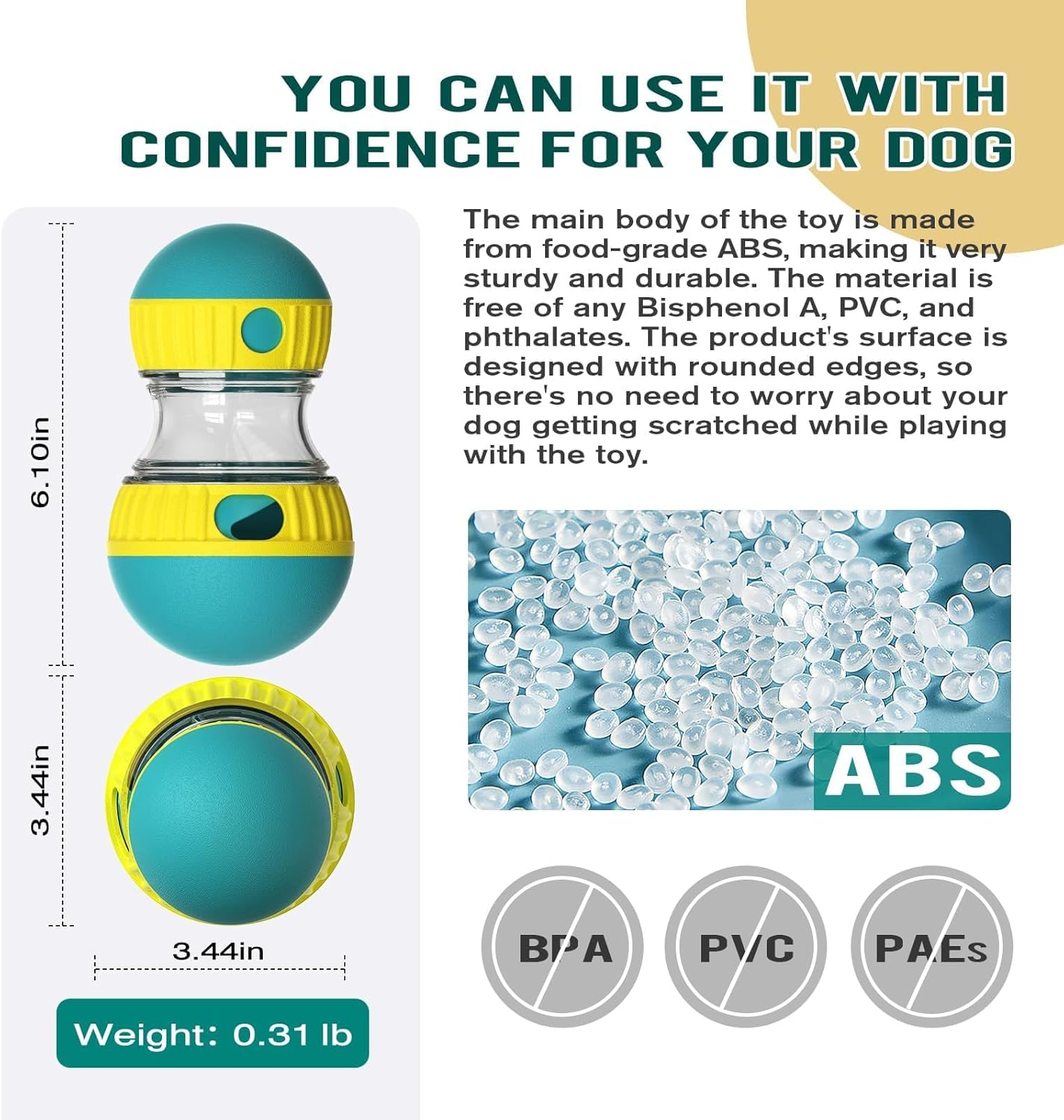 LAYOMI Interactive Dog Feeder Toy for IQ Training and Food Dispensing - Durable Treat Dispenser for Snacks and Playing (Green) (Green) image number 3