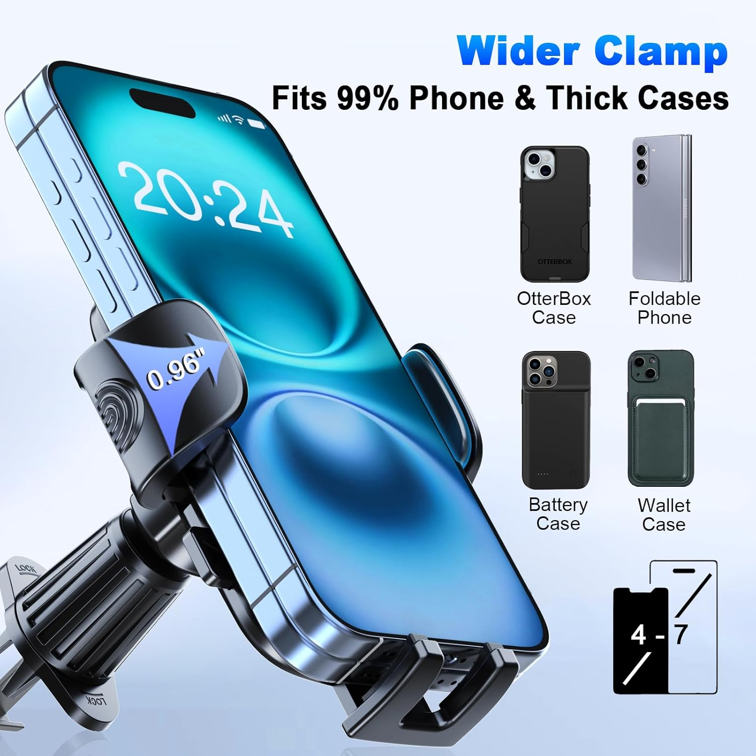 【2025 New】 Phone Holders for Your Car Vent Extended Metal Hook【Ultra-Stable】【Wider Clamp & Fit Thicker Case】 Cellphone Car Mount for Iphone 16 Pro Max 15 plus 14 13 12 Android Samsung S24 Ultra Pixel image number 5