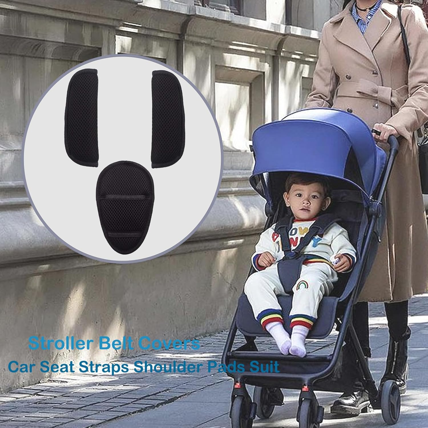 3 Pack Seat Belt Strap Covers, Car Seat Straps Shoulder Pads Suit Universal Stroller Belt Covers for Baby Kids, Car Seat Strap Covers for Car Seats, Pushchair image number 2